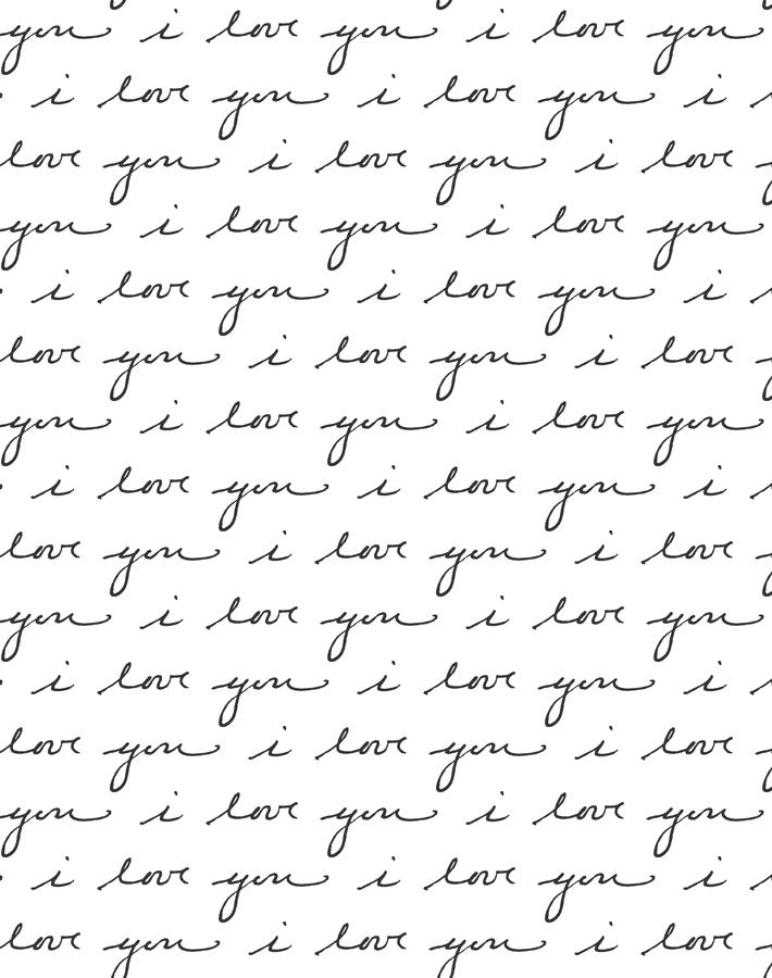 Romantic 'I Love You' Wallpaper by Sugar Paper - Elegant White Design for Bedroom, Nursery & Wedding Decor
