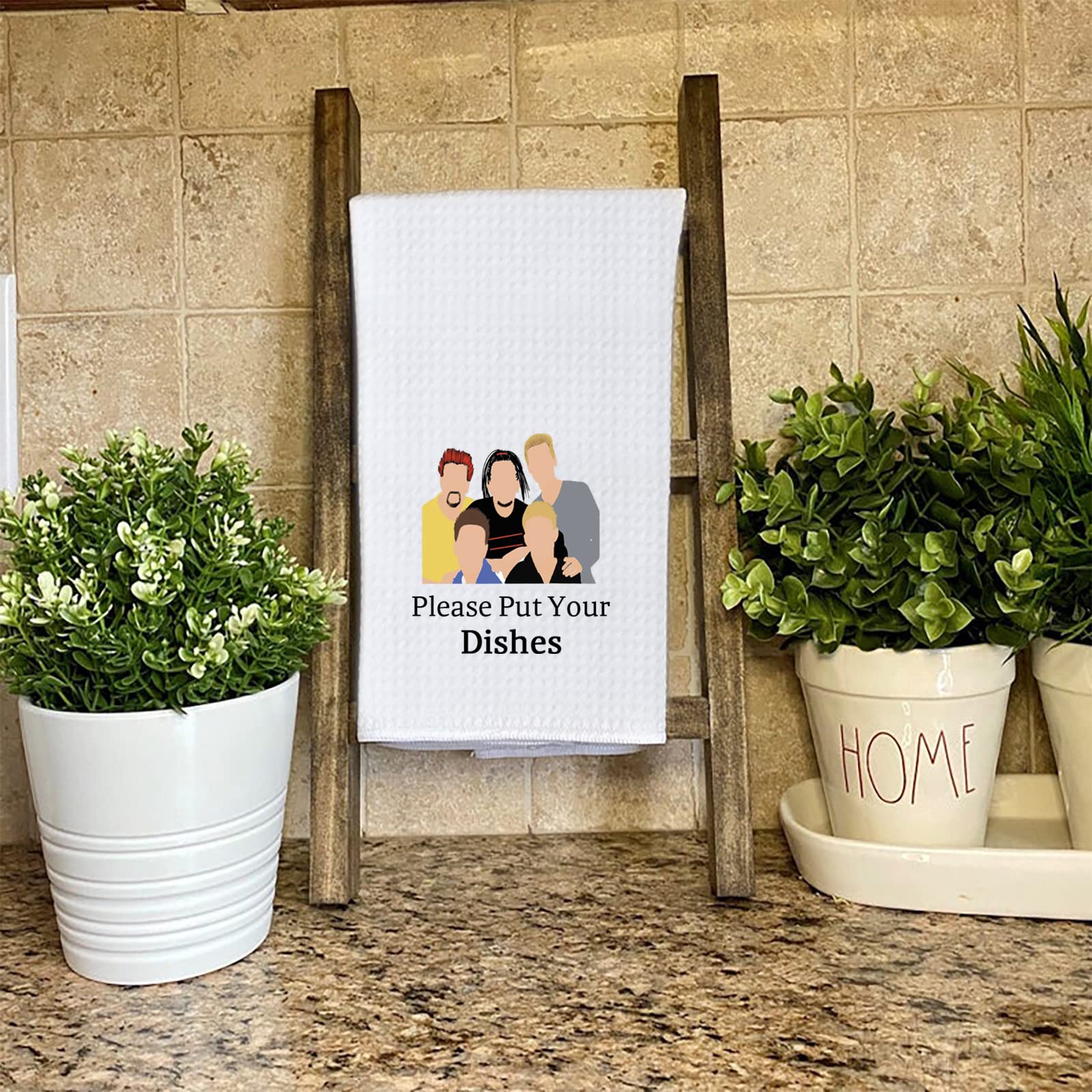 WCGXKO Music Band Inspired Kitchen Towel - Funny 'Please Put Your Dishes' Dish Towel Gift for Fans - Perfect for Kitchen Decor, Housewarming Gifts & Music Lover Presents - Great for Concerts, Parties & Daily Kitchen Use