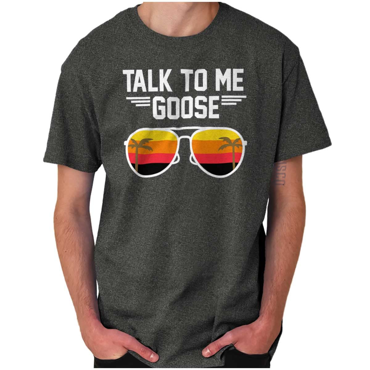 Talk to Me Goose Sunset Graphic T-Shirt for Men & Women - Funny Vintage Retro Style Tee for Casual Wear, Beach Outings & Gifts
