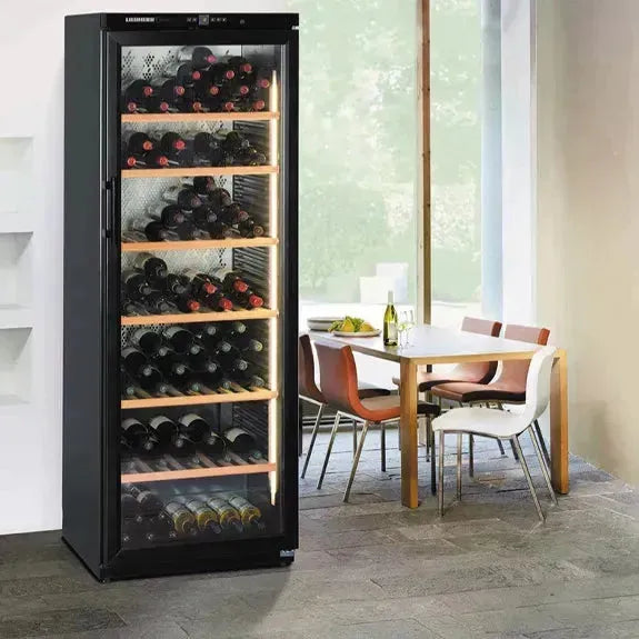 Liebherr 195 Bottle Single Zone Wine Cabinet Barrique Black - Premium Wine Cooler for Home, Restaurant & Wine Cellar Storage