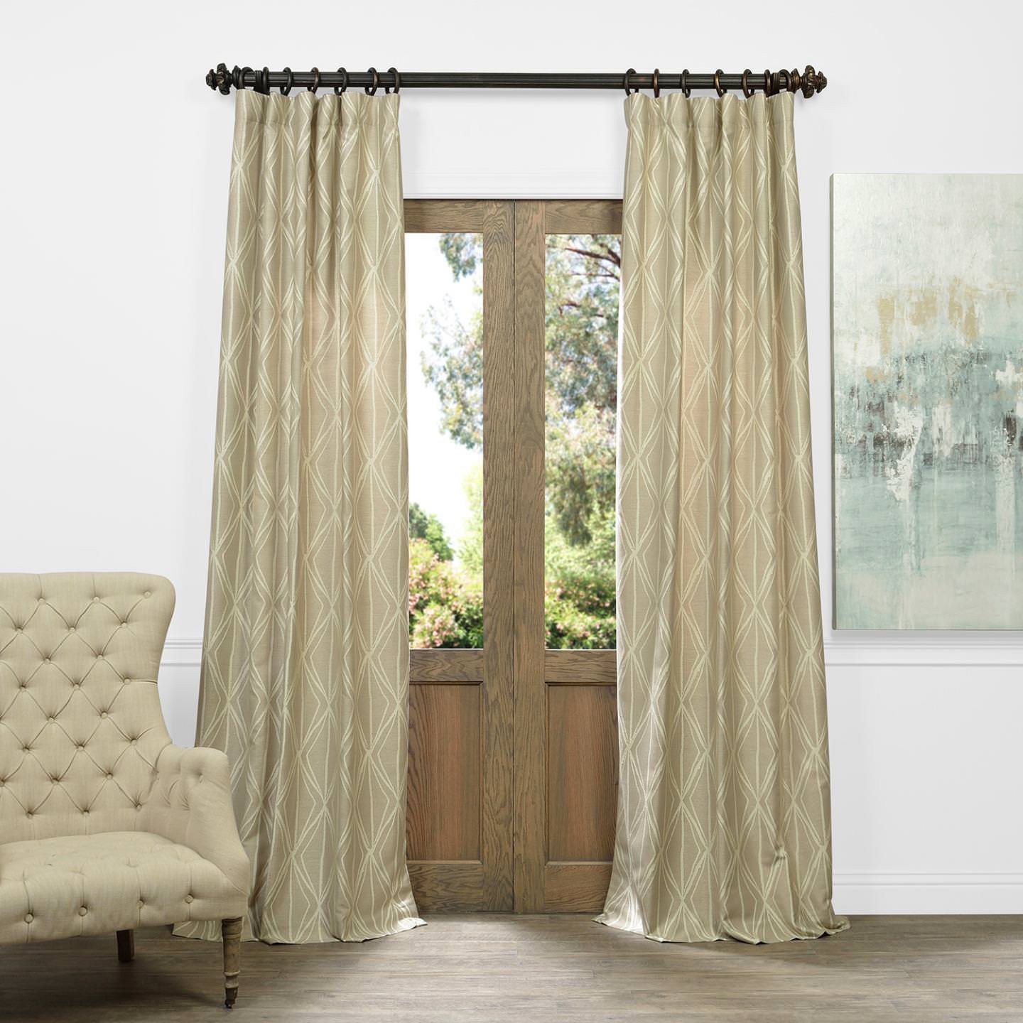 HPD Half Price Drapes JQCH-AR108271-108 Faux Silk Jacquard Curtain Panel (50