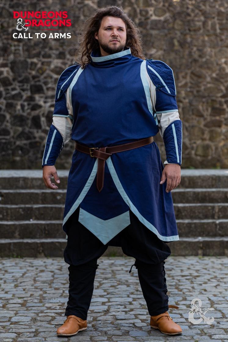 Dungeons & Dragons Cleric Costume Set - Dark Blue & Ice Blue Robe for Cosplay, LARP & Fantasy Roleplaying Games