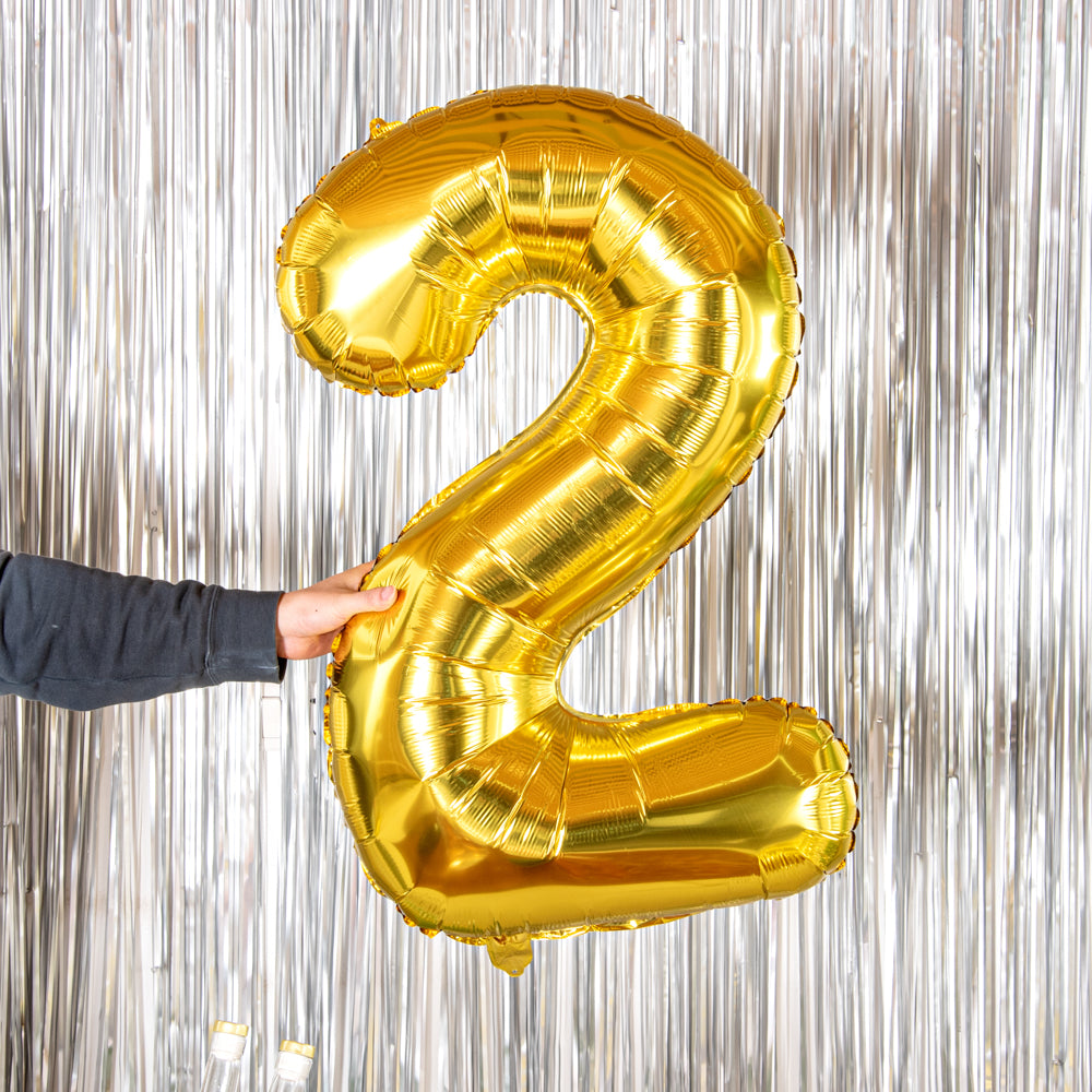 Balloonify Gold Mylar Number 2 Balloon - 40 Inch Large Foil Balloon for Birthday Party Decorations (1 Count Box) - Perfect for Baby Showers, Graduations & Anniversary Celebrations