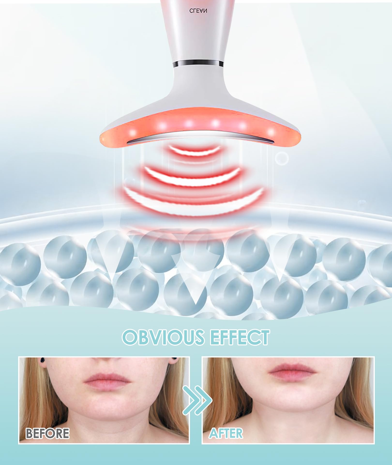 7-Color Vibrating Neck & Face Massager with Heat - Home Skin Care Tool for Relaxation & Anti-Aging | Perfect for Spa Days, Post-Workout Recovery & Stress Relief