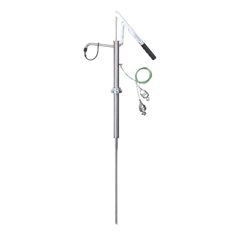 Groz 44148 Manual Safety Pump for 15-55 Gallon Drums | Stainless Steel Lever Action Hand Pump | Ideal for Chemical Transfer, Oil Dispensing & Industrial Liquid Handling