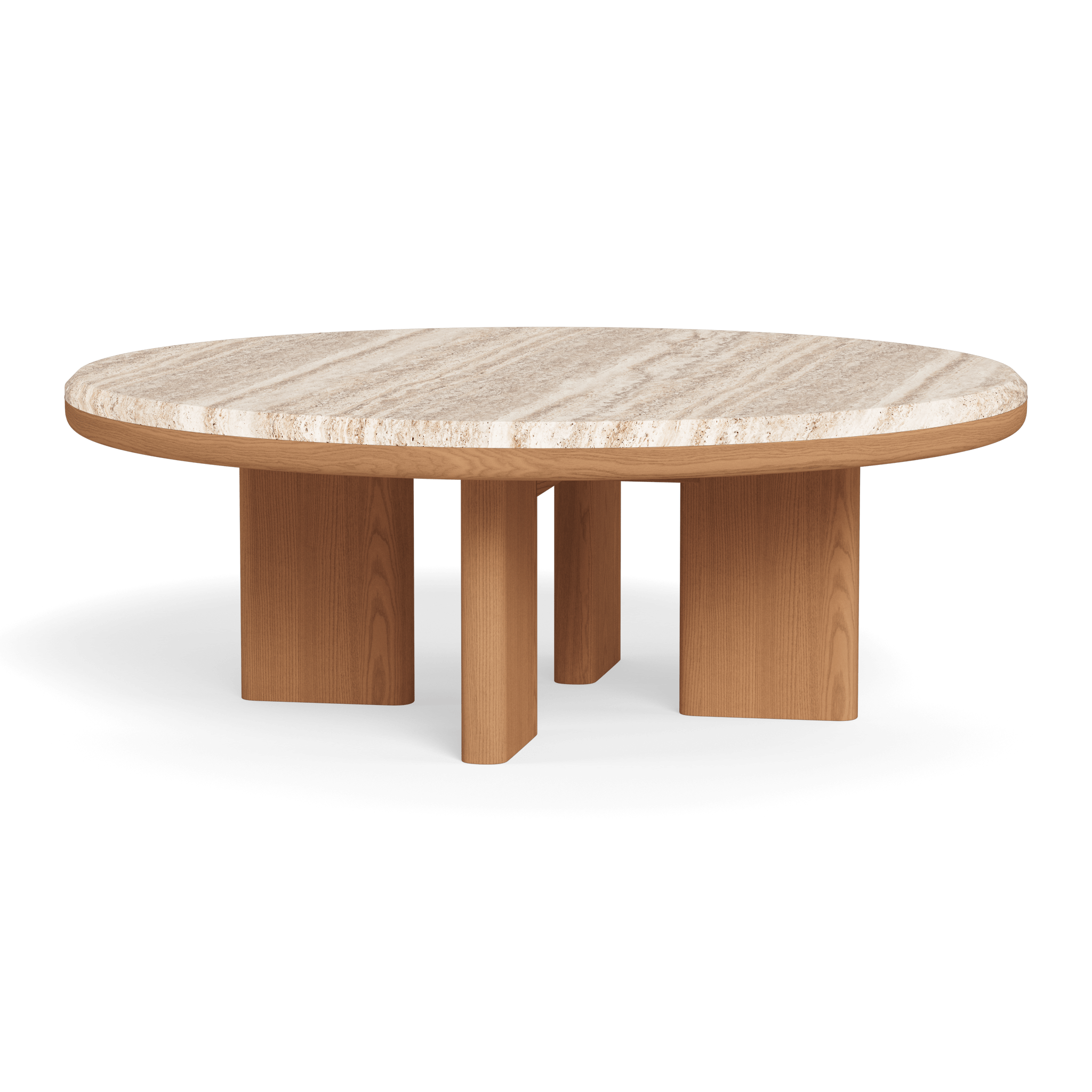 Palm Beach Teak Round Coffee Table - Solid Wood Outdoor Furniture for Patio, Garden & Poolside - Weather-Resistant & Durable Design
