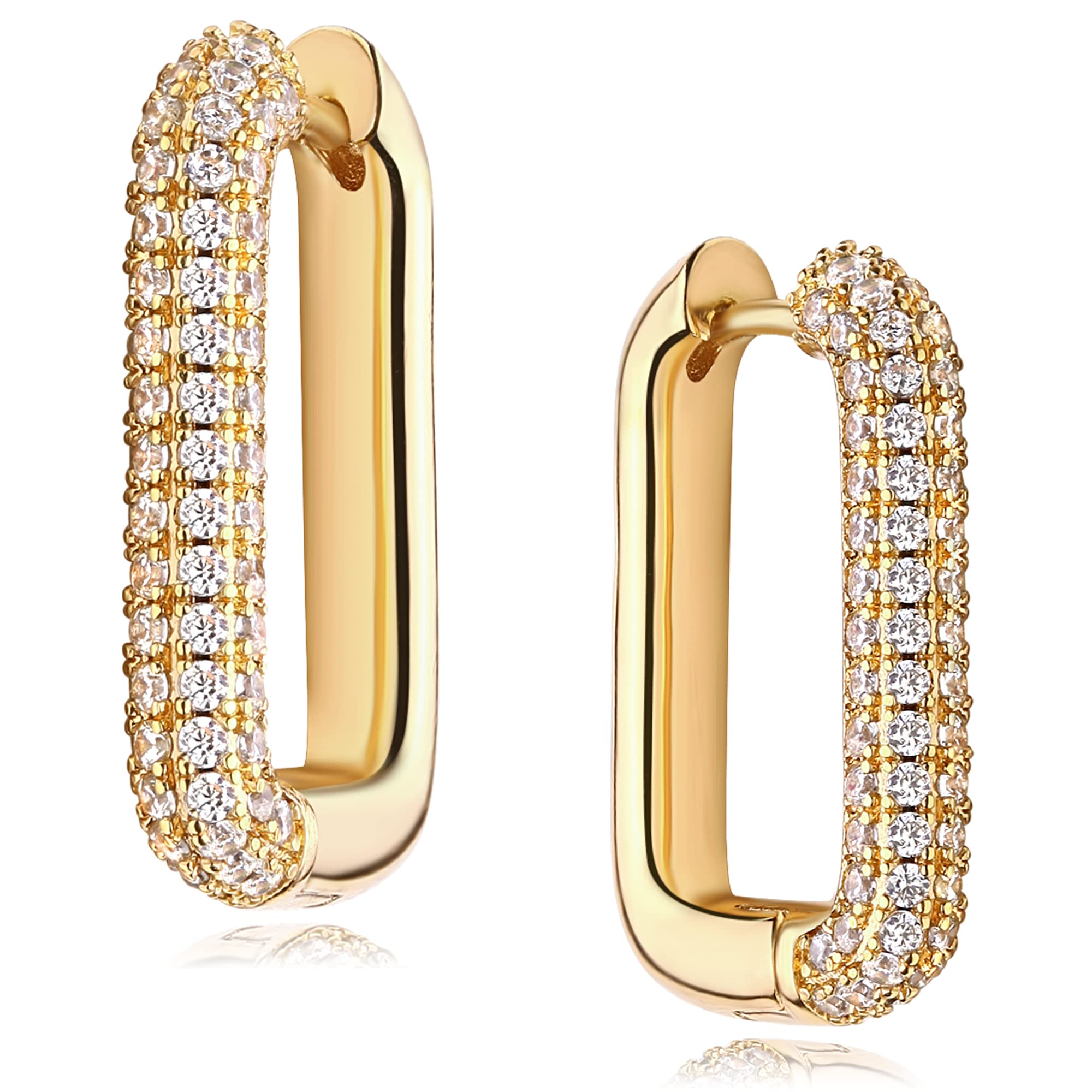 VACRONA 14k Gold Plated Cubic Zirconia Huggie Hoop Earrings - Tiny Lightweight Small Hoops for Women, Perfect for Everyday Wear, Parties & Gifts