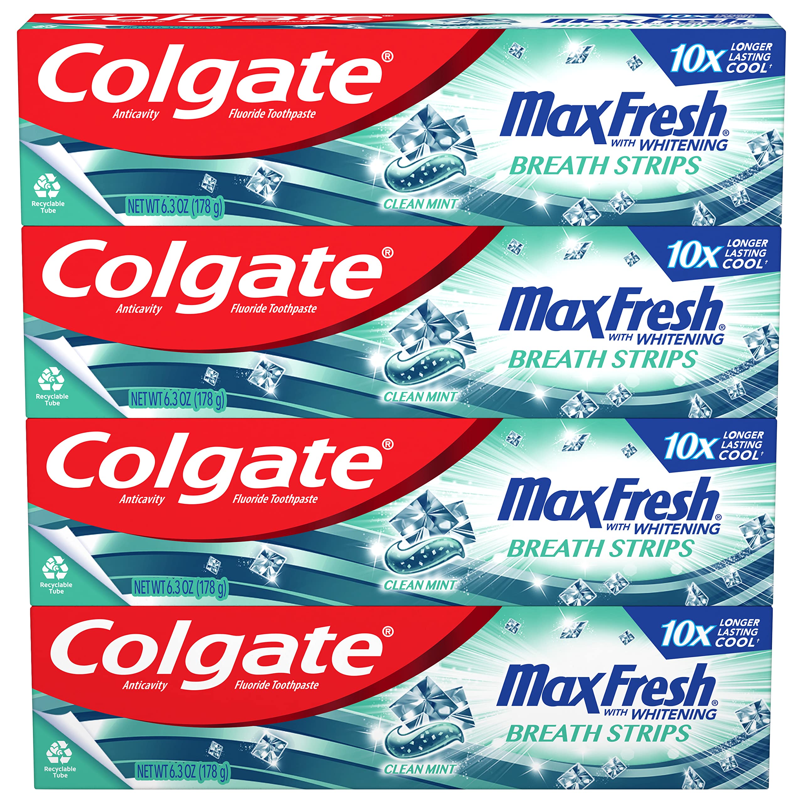 Irish Spring Moisture Blast Bar Soap for Men (3.7 Oz, 24 Pack) & Colgate Max Fresh Whitening Toothpaste with Mini Breath Strips - Clean Mint Flavor for Fresh Breath - Perfect for Travel, Gym & Daily Hygiene Routine