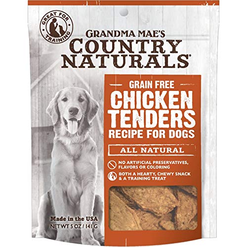 Grain-Free Chicken Tenders Chewy Dog Treats by Grandma Mae's Country Naturals - 5oz | All-Natural Training Snacks for Small & Large Dogs | Perfect for Rewards, Training & Travel