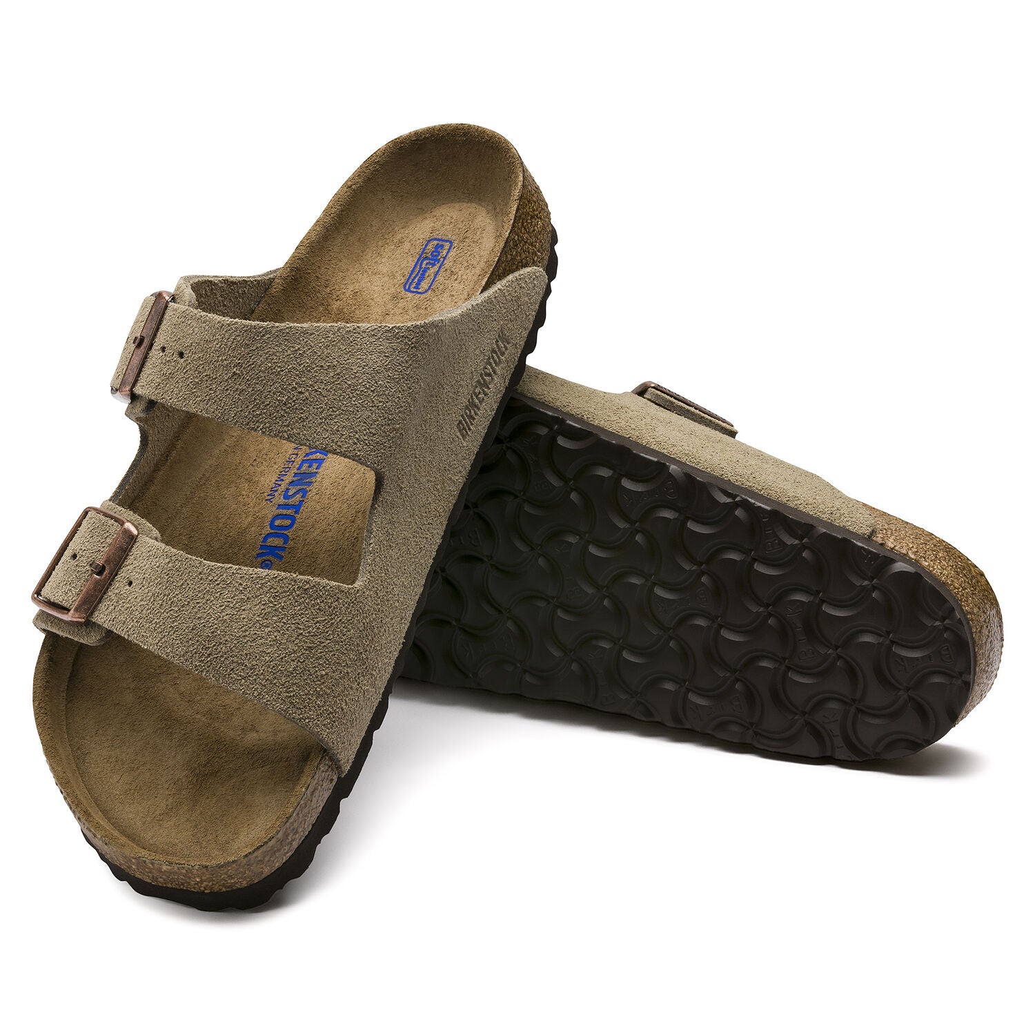 Birkenstock Arizona Suede Leather Soft Footbed Sandals for Women & Men - Comfortable Taupe Casual Walking Shoes for Beach, Travel & Everyday Wear