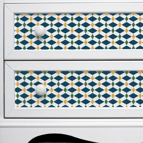 Zelij Diamonds Moroccan Stencil - Handcrafted Geometric Wall Decor for Home & Office | Perfect for Boho, Mediterranean & Moroccan Style Interiors