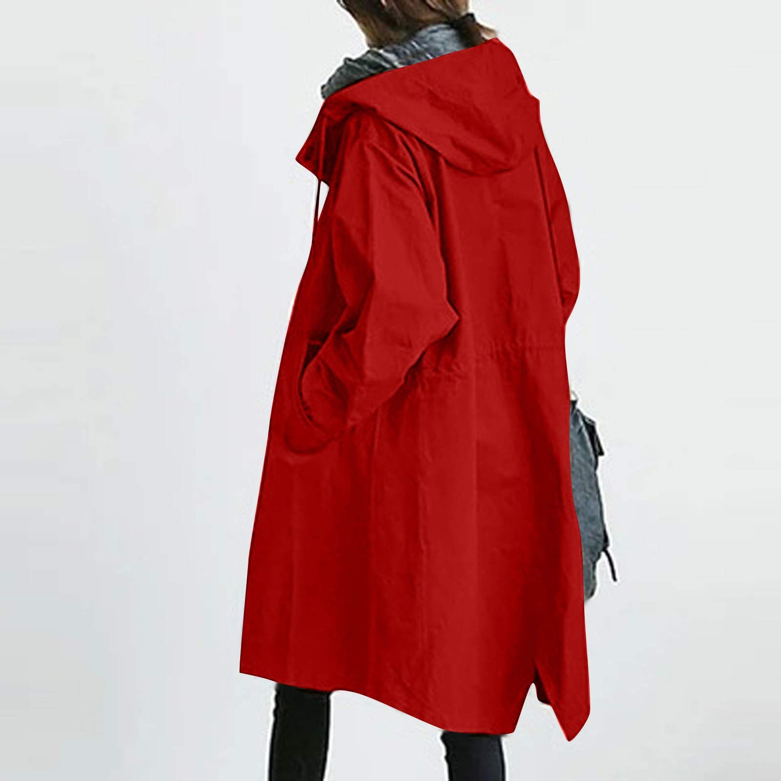 Women's Waterproof Trench Coat - Elegant Loose Fit Hooded Rain Jacket for Winter, Windproof & Comfortable Outerwear | Perfect for Commuting, Travel & Casual Wear