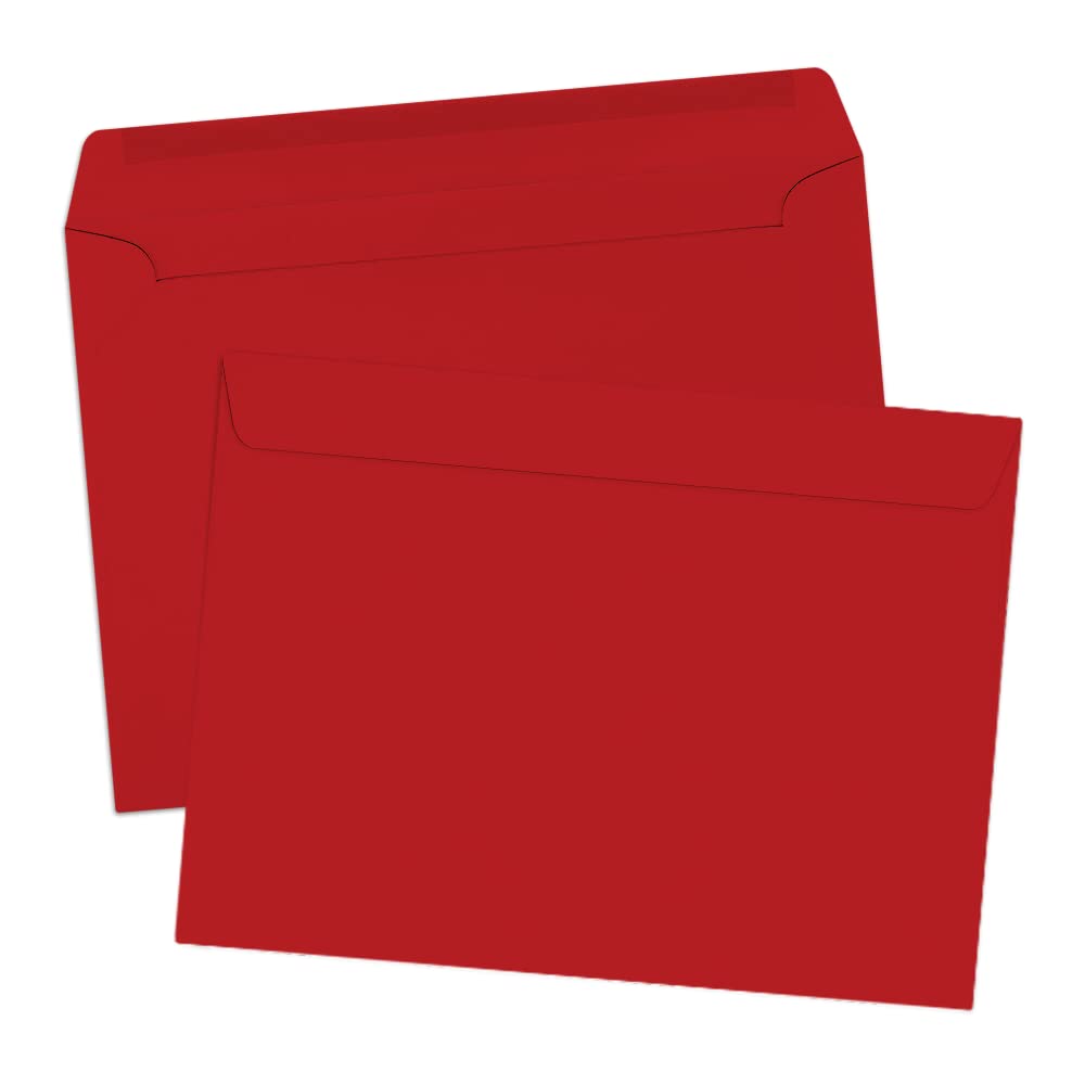 Premium LUXPaper 9 x 12 Booklet Envelopes - Holiday Red, 60lb Text Weight, Pack of 250 | Perfect for Christmas Cards, Wedding Invitations & Business Mailings