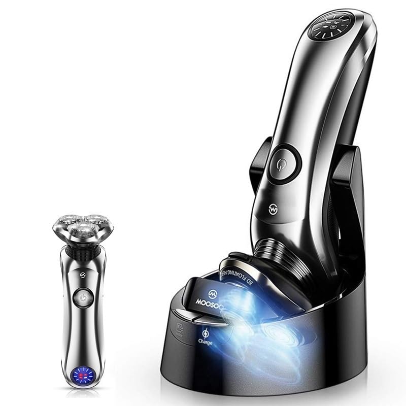 Professional Electric Head Shaver for Men - Wet & Dry Rechargeable Beard Trimmer & Facial Shaving Machine with Smart Cleaning System - Perfect for Bald Head Grooming, Travel & Daily Use