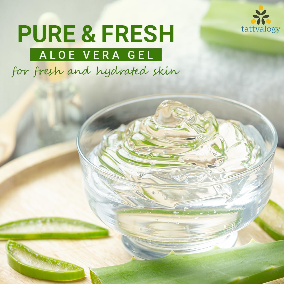 Tattvalogy Aloe Vera Gel 150g or 200ml - Natural Organic Aloe Vera for Fine Lines, Wrinkles, Acne & Skin Irritation - Hydrating & Soothing Face & Body Moisturizer - Hand Extracted Aloe Pulp - Perfect for Sunburn Relief, After Shave & Daily Skincare Routine