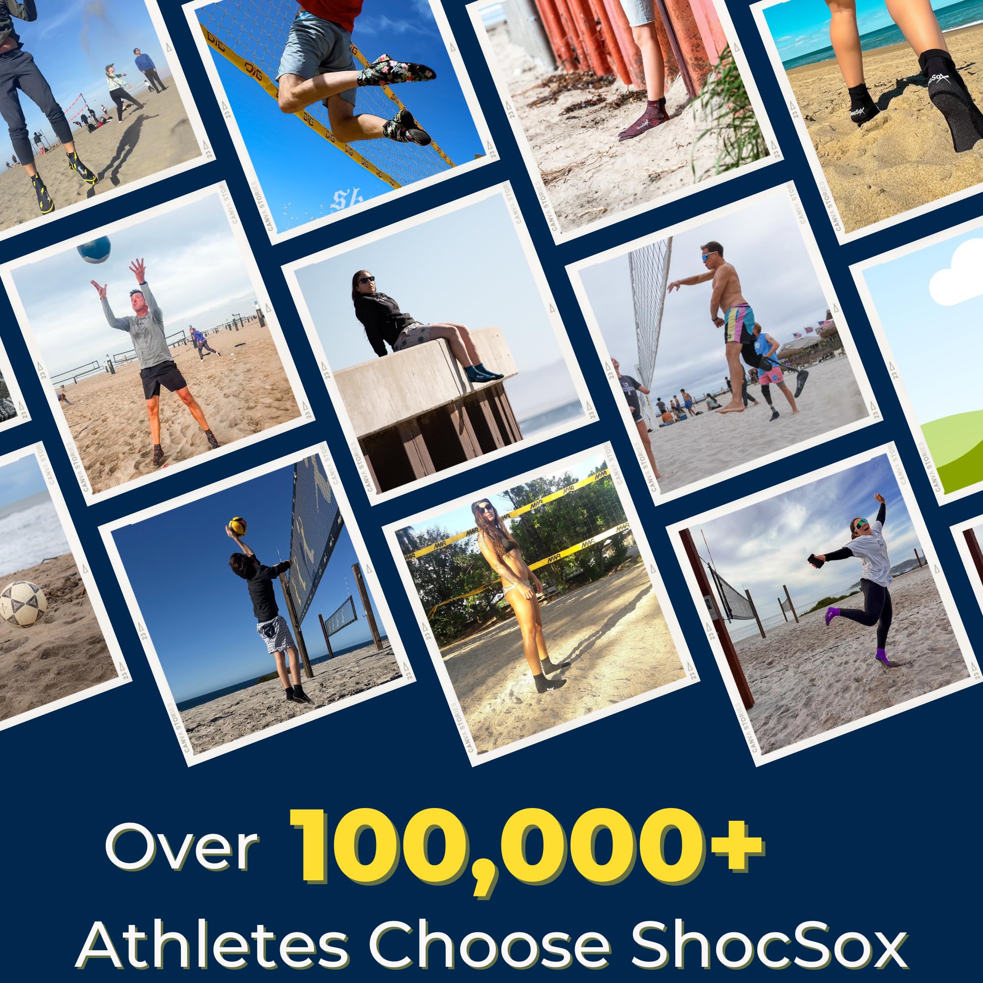 Beach Volleyball & Sand Soccer Socks - No-Holes Guaranteed Soles for Maximum Protection - Perfect for Outdoor Sports & Summer Activities