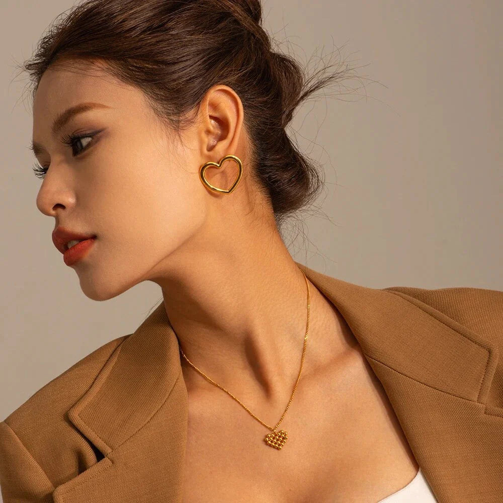 Heart Me Earrings - Gold Plated Dainty Stud Earrings for Women, Perfect for Valentine's Day, Anniversary Gifts & Everyday Wear