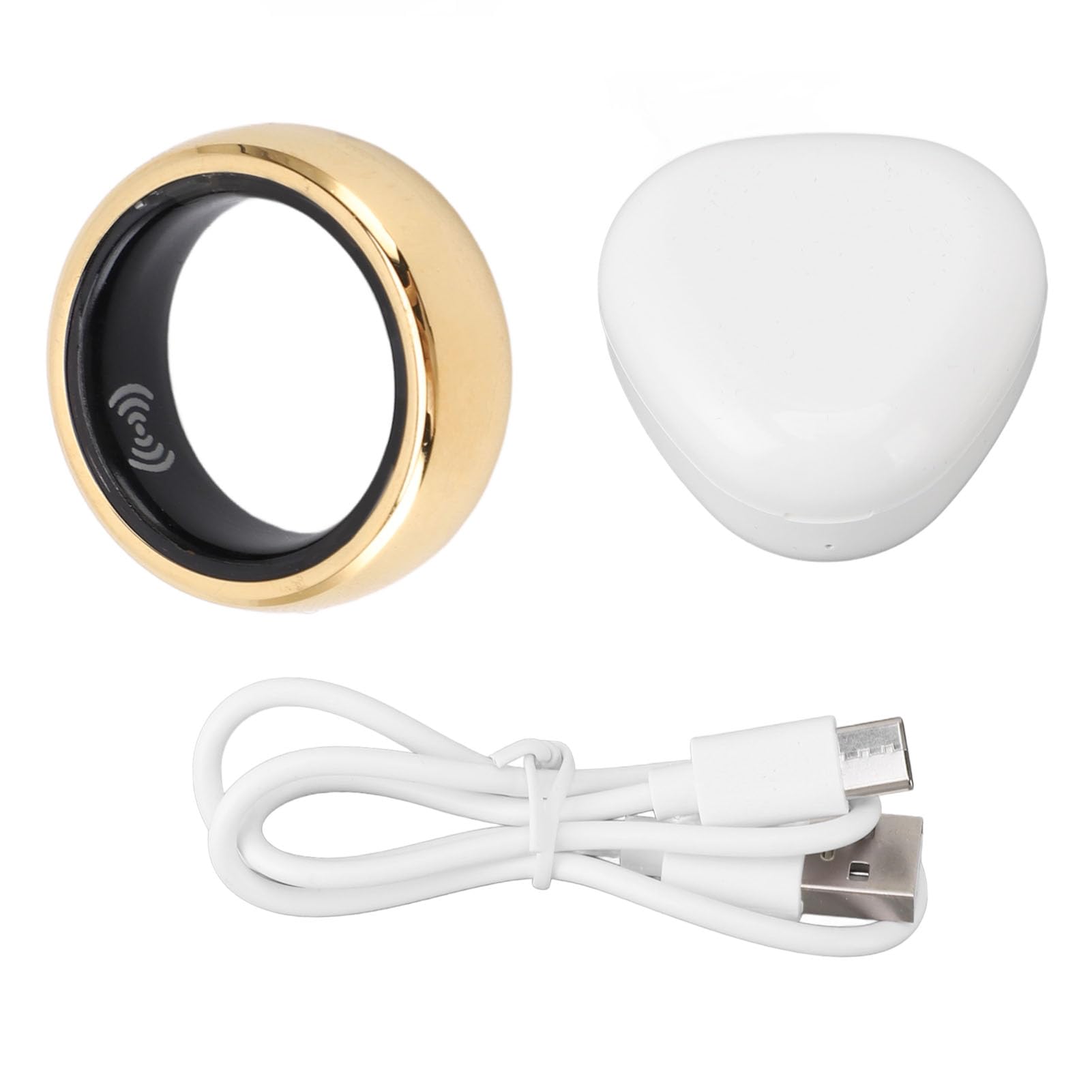 Smart Health Ring - Sports Aluminum Alloy Fitness Tracker with Pedometer in Gold (Size 22) | Stylish Activity Monitor for Workouts, Running & Daily Health Tracking | Perfect as Engagement Ring or Gift