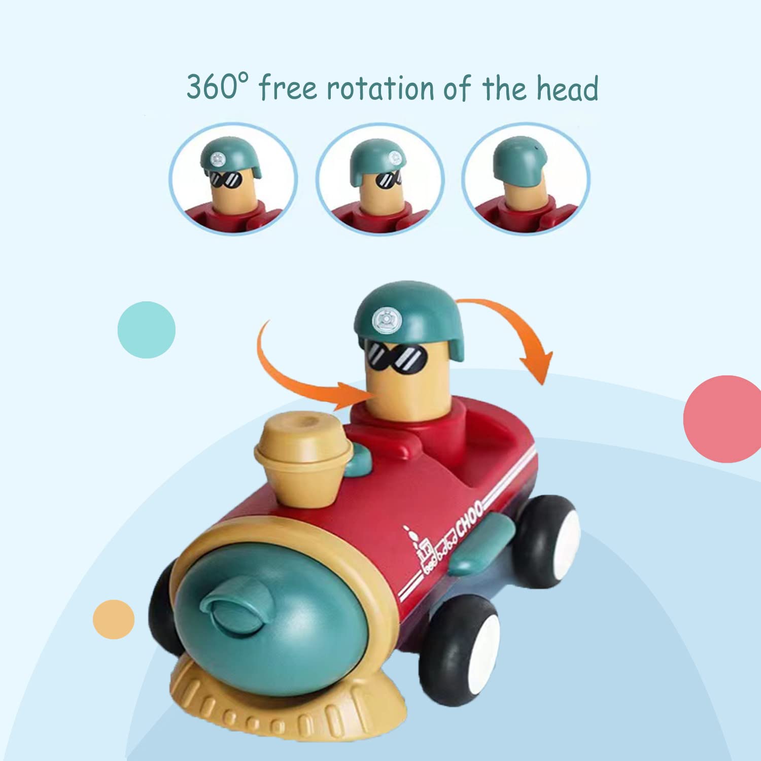 4 Pack Friction Powered Toy Vehicles - Push & Go Cars, Train, Boat, Airplane Set for Toddlers 1-3 Years Old - Perfect Gift for Boys & Girls - Great for Indoor Play, Birthday Presents & Early Learning Development