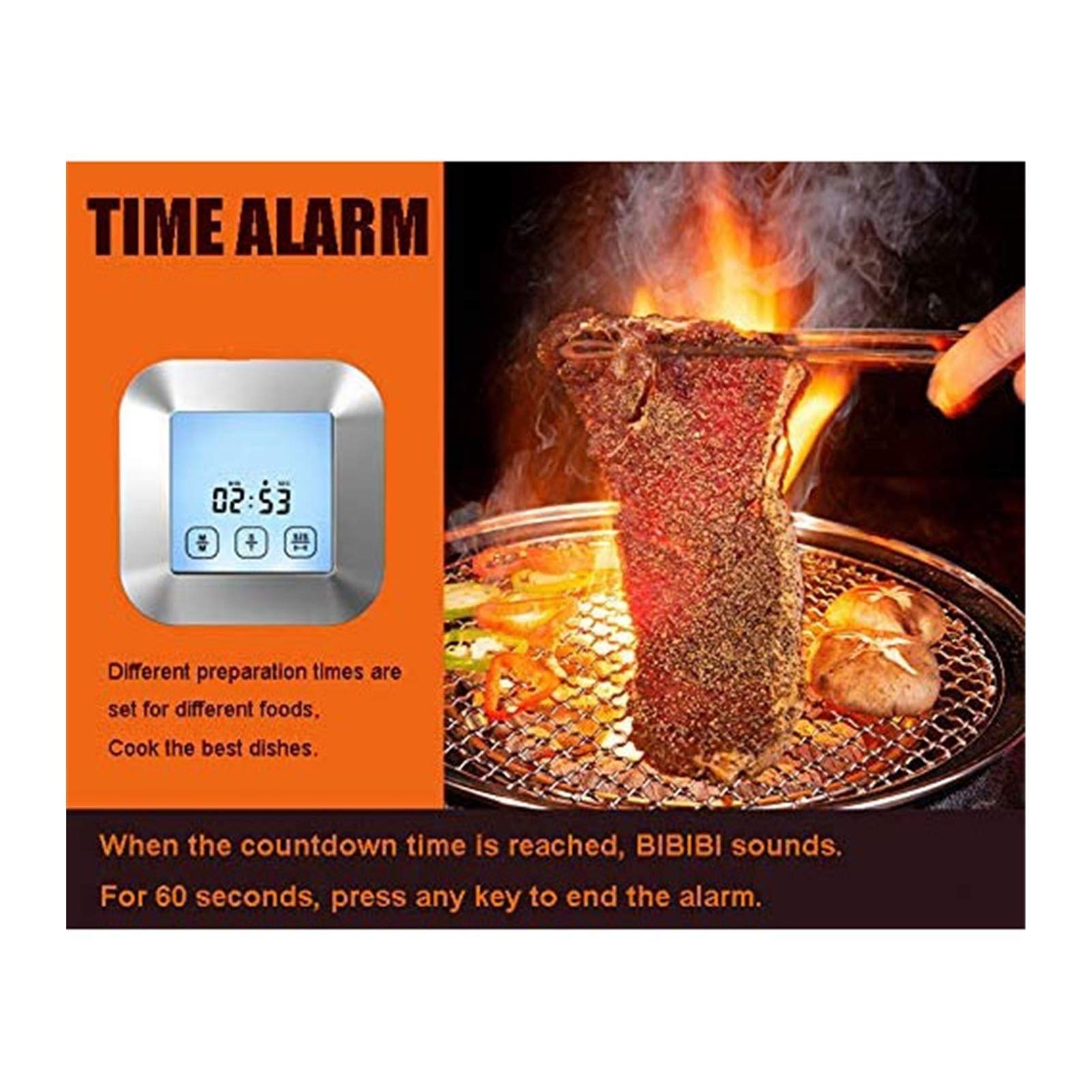 Digital Meat Thermometer with Touchscreen - Waterproof BBQ Grill & Oven Thermometer for Turkey, Fish, Ham, Pork - Kitchen Cooking Thermometer with Backlight, Timer & Alarm | Perfect for Grilling, Smoking, Baking & Roasting