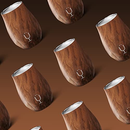 BrüMate NOS'R 7oz Double Wall Stainless Steel Whiskey Nosing Glass - Walnut Finish - Perfect for Whiskey Tasting & Home Bar Decor