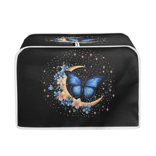 Blue Butterfly Floral Moon