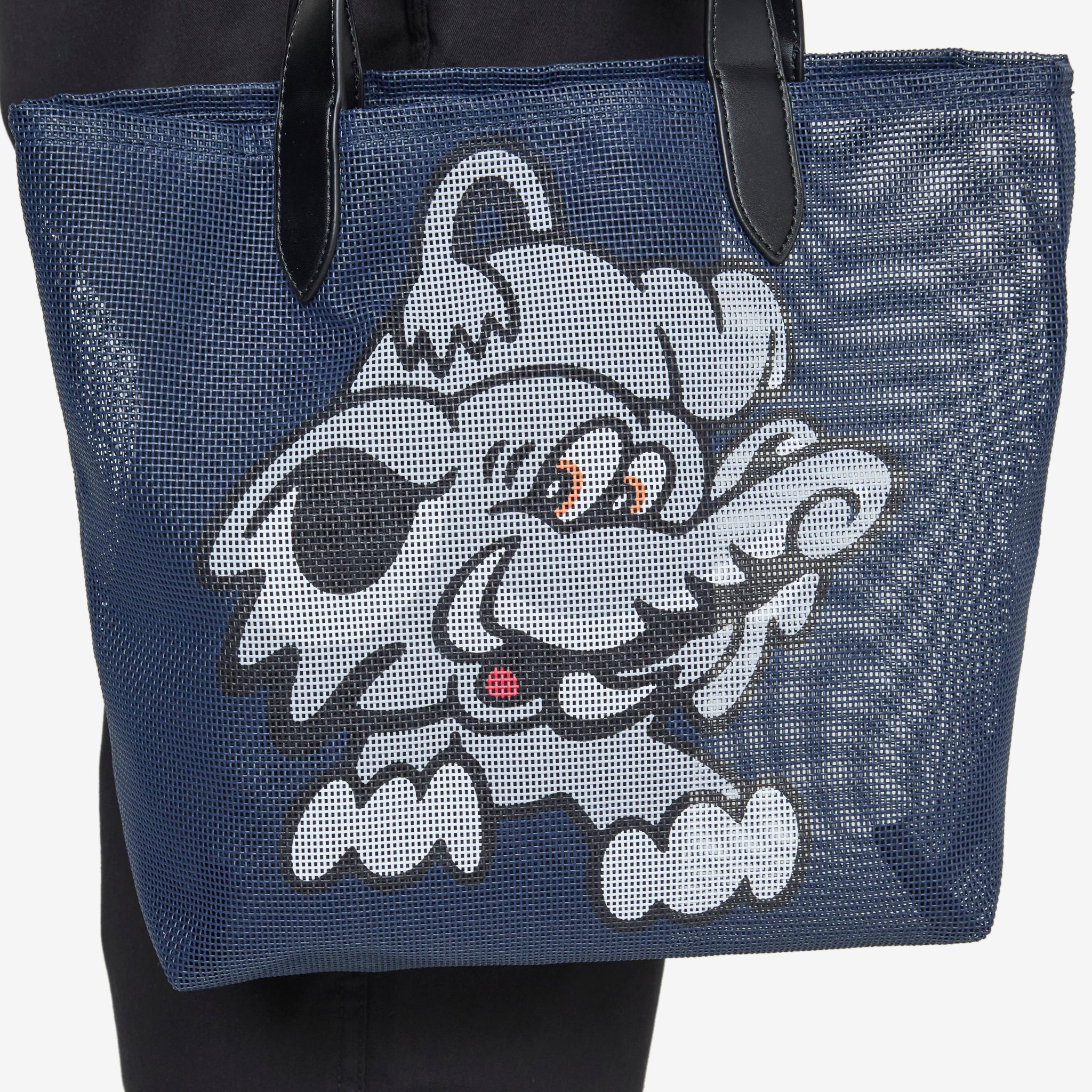 KENZO PLAY Small Mesh Tote Bag in Navy Blue | Designer Shoulder Bag for Women | Perfect for Beach, Shopping & Daily Use