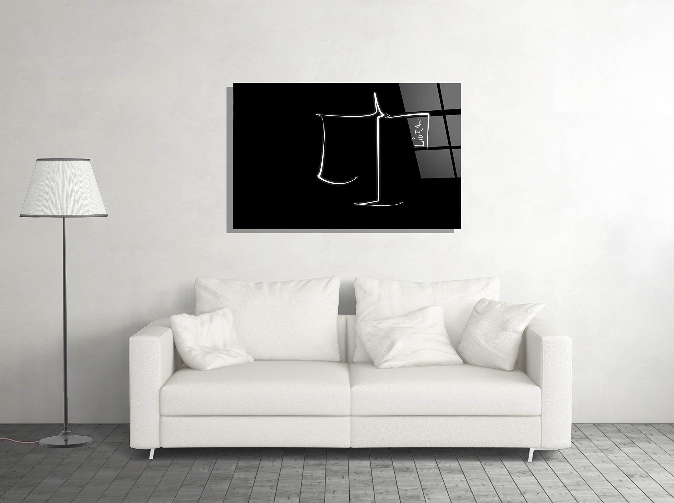 Libra Zodiac Sign Horoscope Wall Art - Tempered Glass Canvas Print for Home, Office & Hotel Decor - Modern Astrology Gift (24x36) - Perfect for Birthday Presents & Spiritual Space Decoration