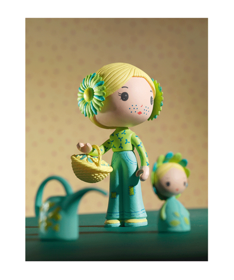 Flore & Bloom Tinyly Doll Figure by Djeco - Adorable Collectible Miniature Doll for Kids & Collectors | Perfect for Playtime, Gift Giving & Shelf Display