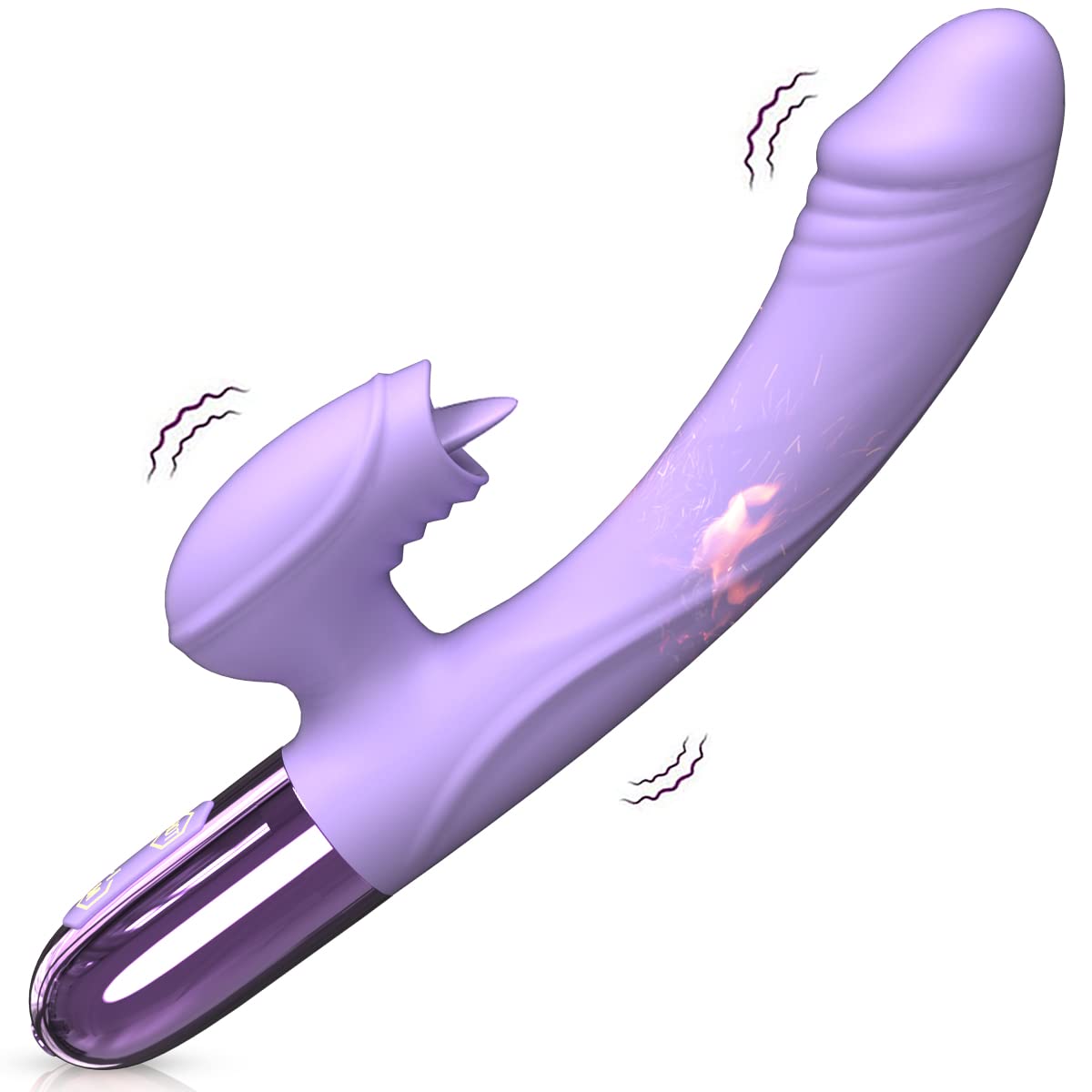 Rechargeable G Spot Rabbit Vibrator - 10 Licking Modes for Women, Purple (Bedroom Pleasure)