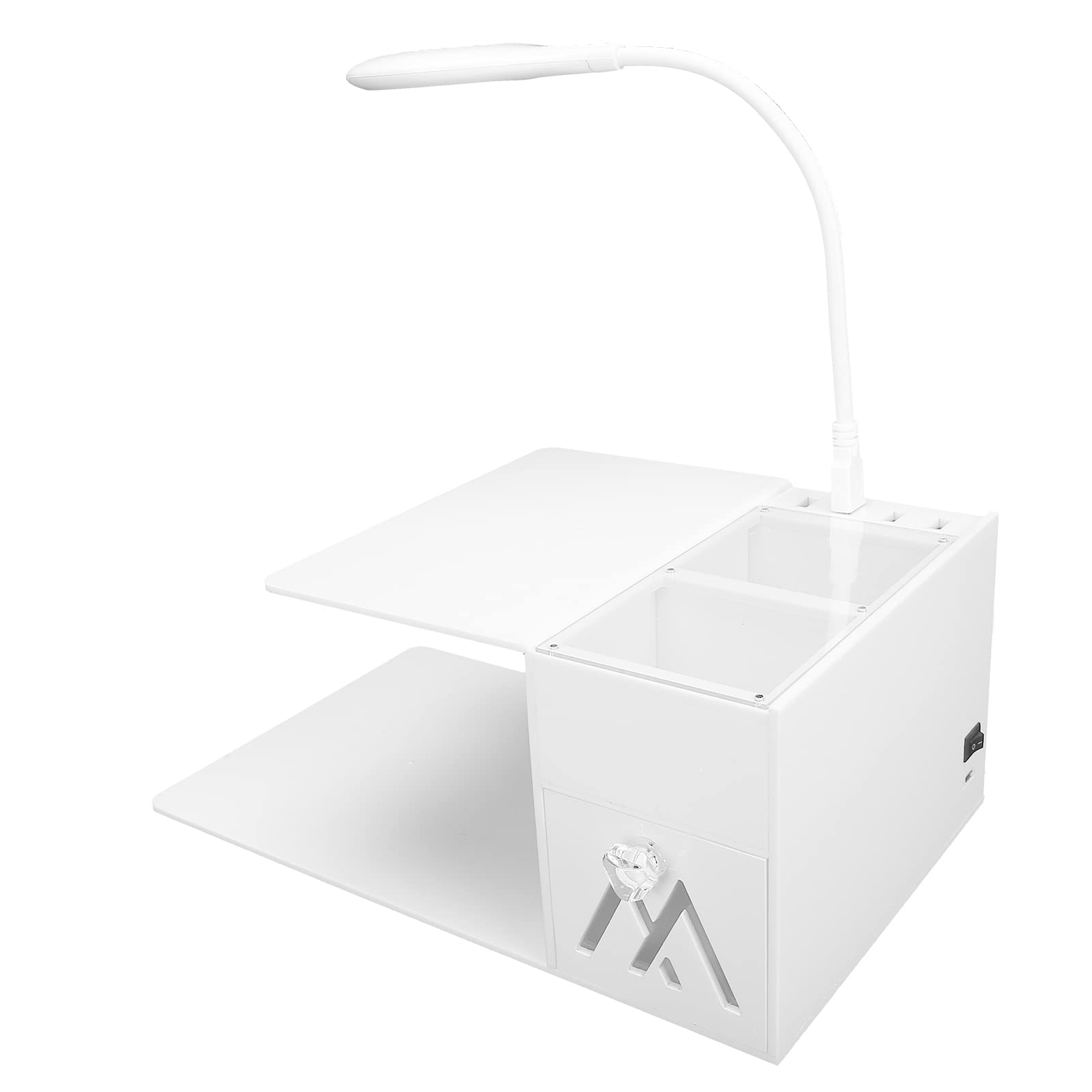 Professional Eyelash Extension Organizer Stand with Adjustable USB LED Light - Acrylic Makeup Tool Shelf for Eyelash Artists & Beauty Professionals - Perfect for Salon, Home, and Travel Use
