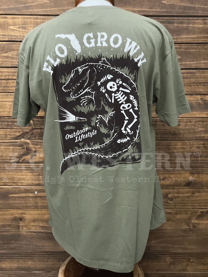 FloGrown FGM 1819 Men's Late Night Snack T-Shirt - Olive Green Casual Tee for Lounge Wear & Street Fashion