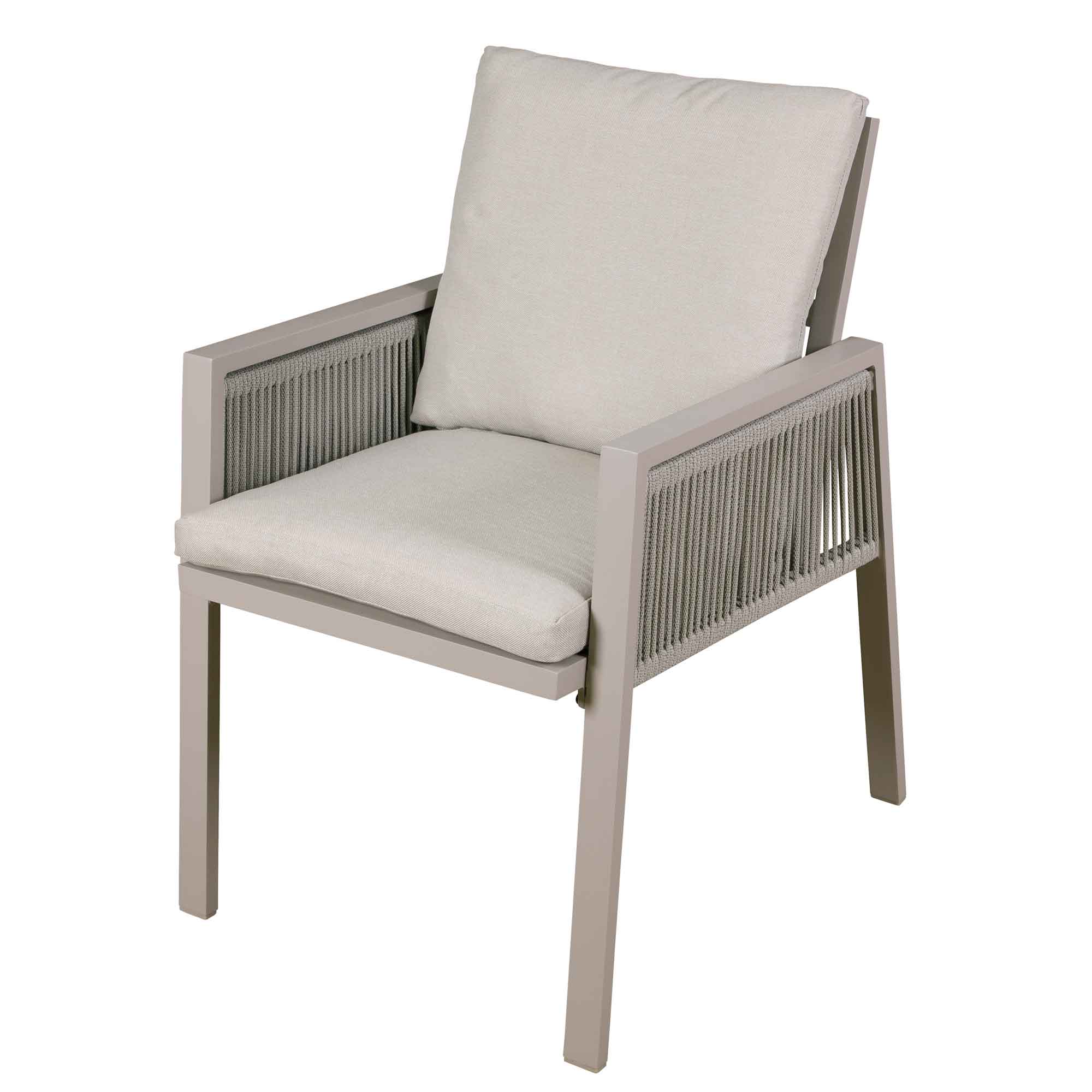Fusion 6-Piece Light Grey Patio Dining Chairs with Armrests - Outdoor Garden Furniture Set for Backyard, Deck, and Poolside Relaxation