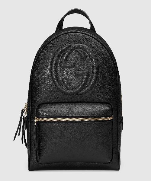 Gucci Soho Leather Chain Backpack for Women - Black Genuine Leather Designer Handbag - Perfect for Work, Travel & Everyday Use