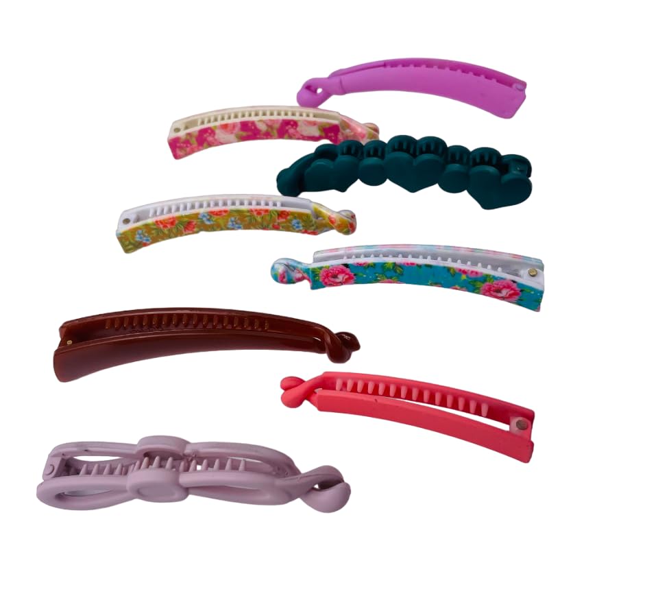 6PCS Banana Hair Clips for Thick Hair - Strong Hold Ponytail Clips for Women & Girls, Fashion Barrettes Hair Claws Mixed Shapes (Perfect for Workouts, Office, Parties & Everyday Styling)