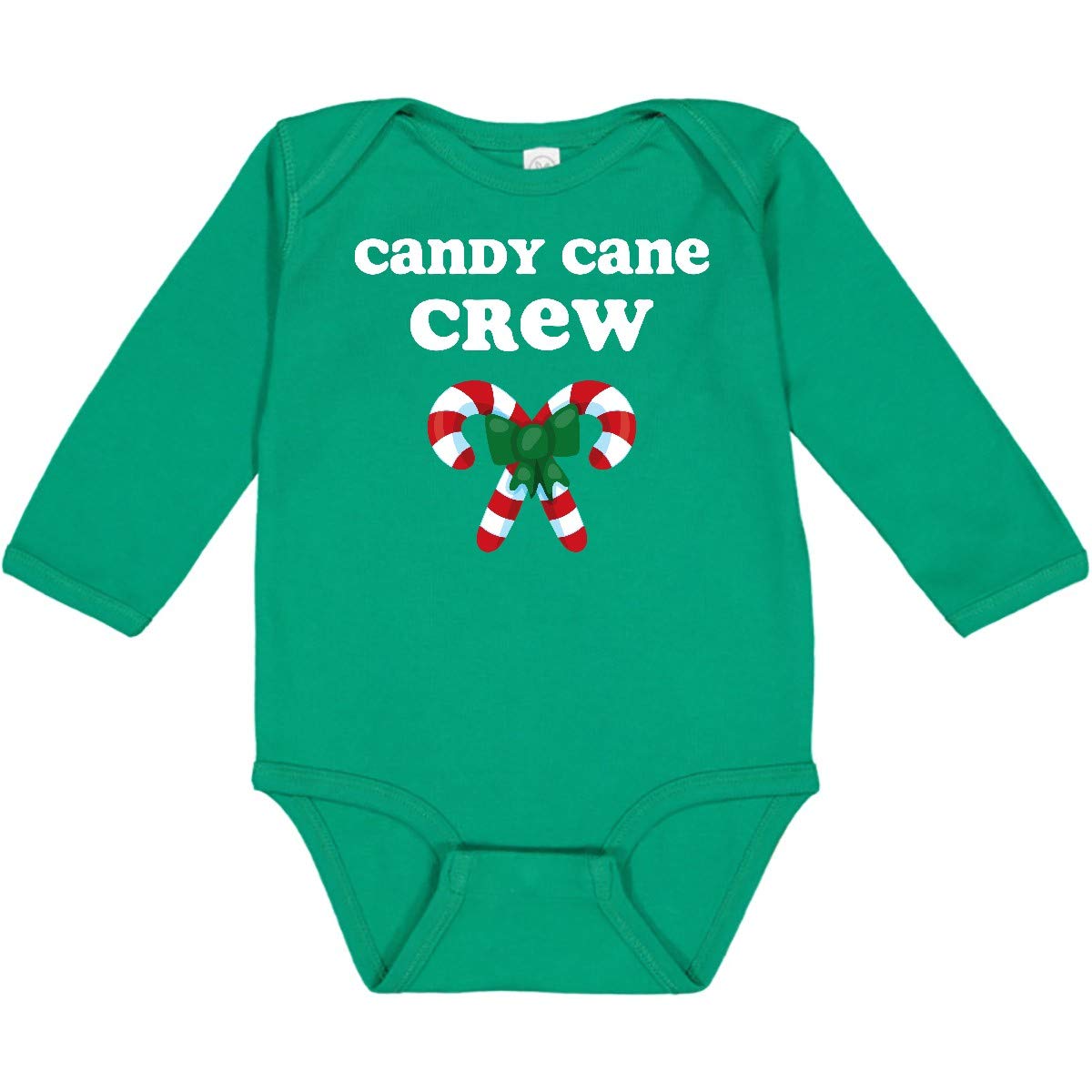 Inktastic Candy Cane Crew Long Sleeve Baby Bodysuit - Soft Holiday Outfit for Christmas & New Year - Perfect for Family Photos, Parties & Festive Celebrations