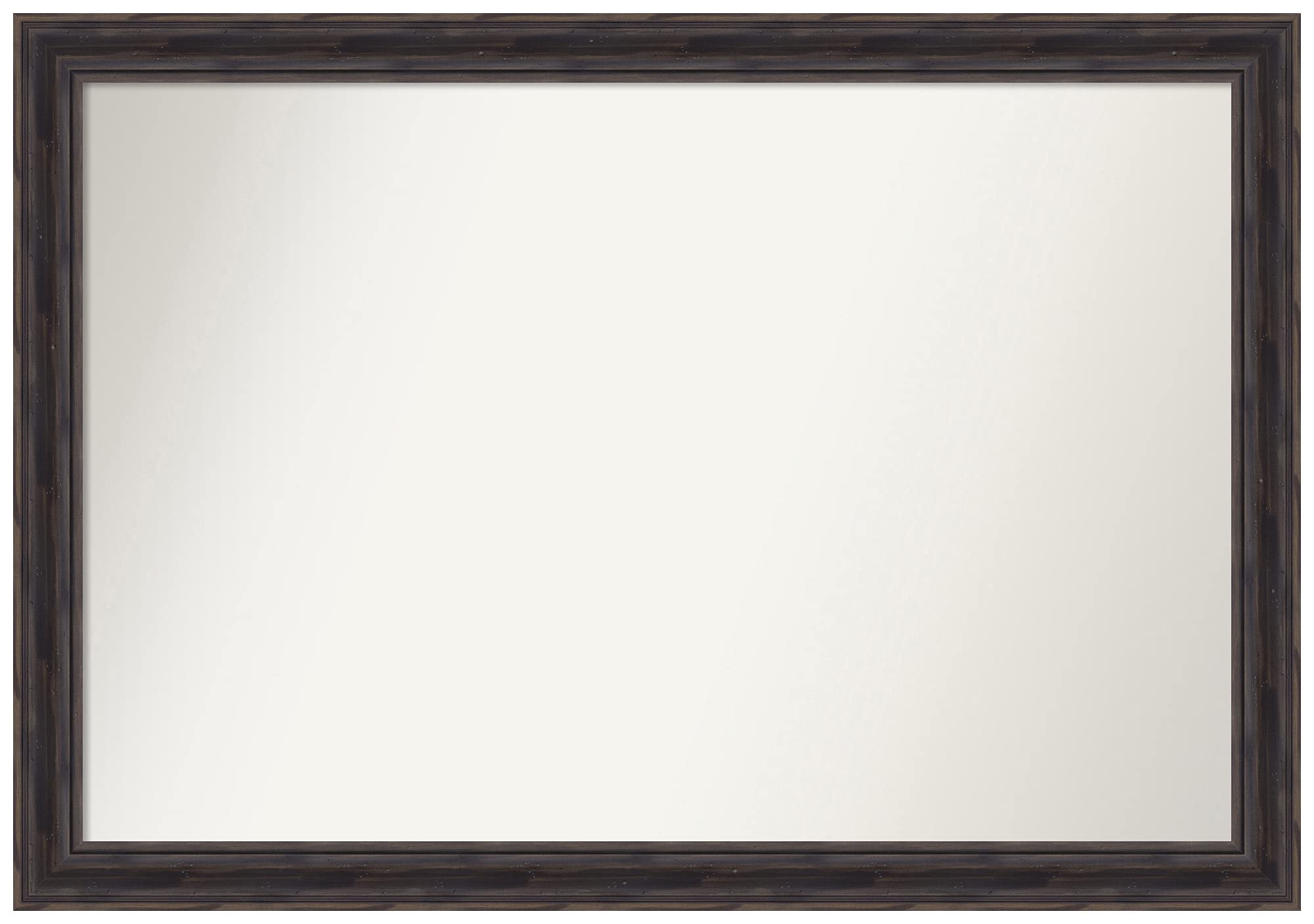 Amanti Art 25.5x36.5 Inch Rustic Pine Wall Mirror - Non-Beveled Custom Size Bathroom Mirror with Narrow Brown Frame - Perfect for Vanity, Entryway & Bedroom Decor