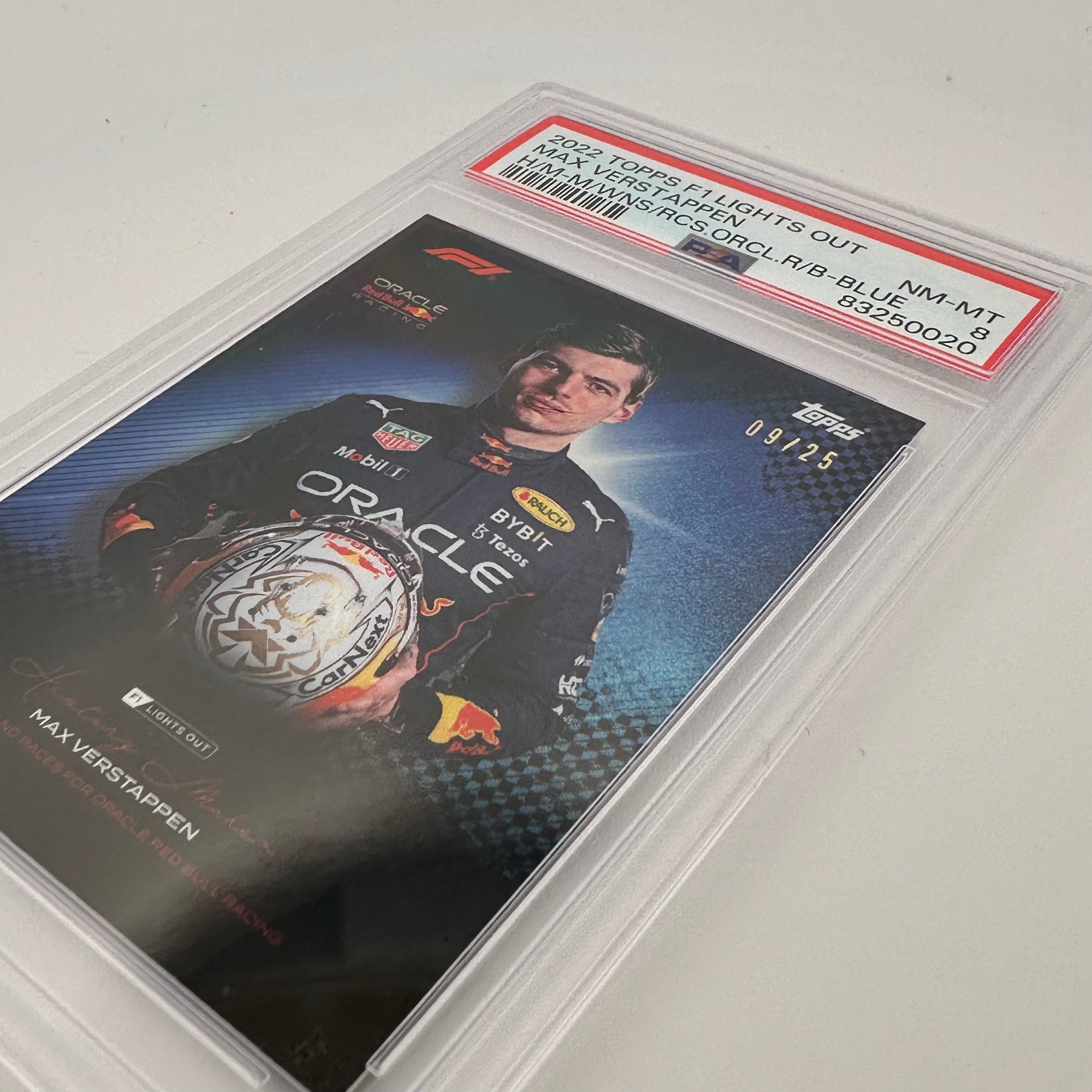 PSA 8 Max Verstappen /25 History Maker Blue Parallel - Rare Trading Card for F1 Collectors & Motorsport Fans - Perfect for Display, Investment & Memorabilia Collections