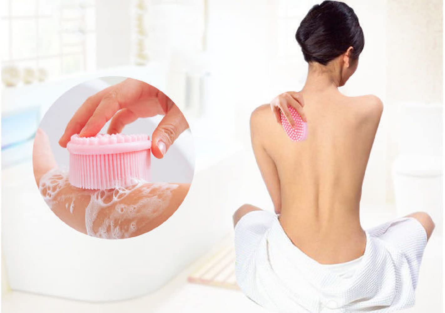 Kytaste Soft Silicone Body Scrubber Brush - Exfoliating Skin & Baby Bath Wash Scrubber for Gentle Cleansing - Multi Color - Perfect for Shower, Spa & Sensitive Skin Care