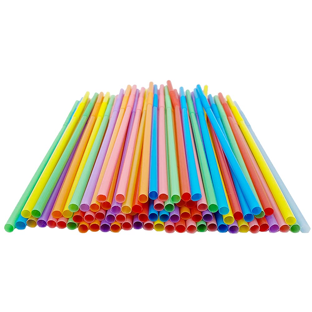 200Pcs Bendy & Flexible Straws - 10.3-inch Colorful Plastic Drinking Straws, Individually Wrapped for Parties, Smoothies & Home Use
