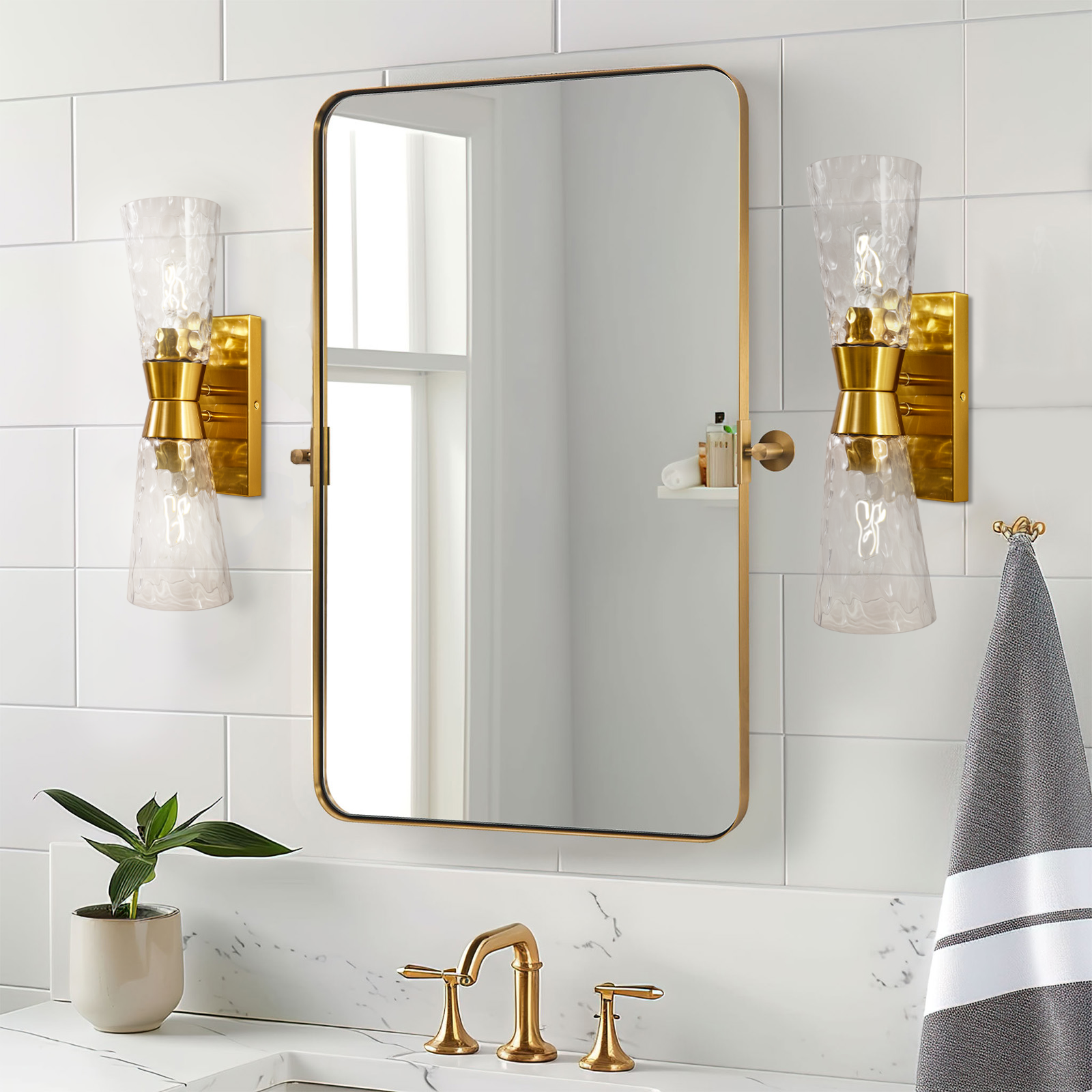 Tilting Rectangular Pivot Mirror for Bathroom & Vanity - Stainless Steel Frame | Space-Saving Wall Mounted Mirror for Makeup, Shaving & Home Decor