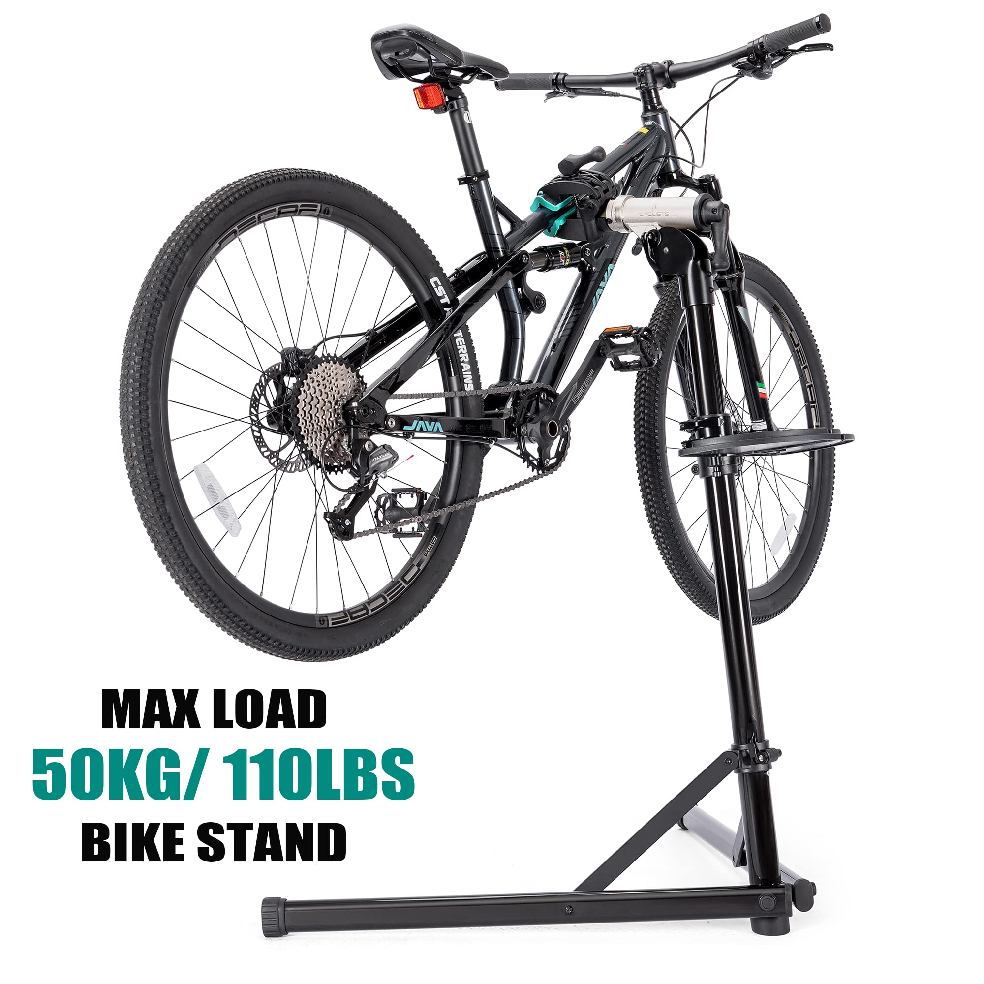 Cyclists Bike Repair Stand (Max Load 110lbs) - Heavy Duty Bicycle Maintenance Stand for E-Bikes, Mountain Bikes & Road Bikes - Perfect for Home Mechanics & Bike Shops - Ideal for Tuning, Cleaning & Repairing Bicycles