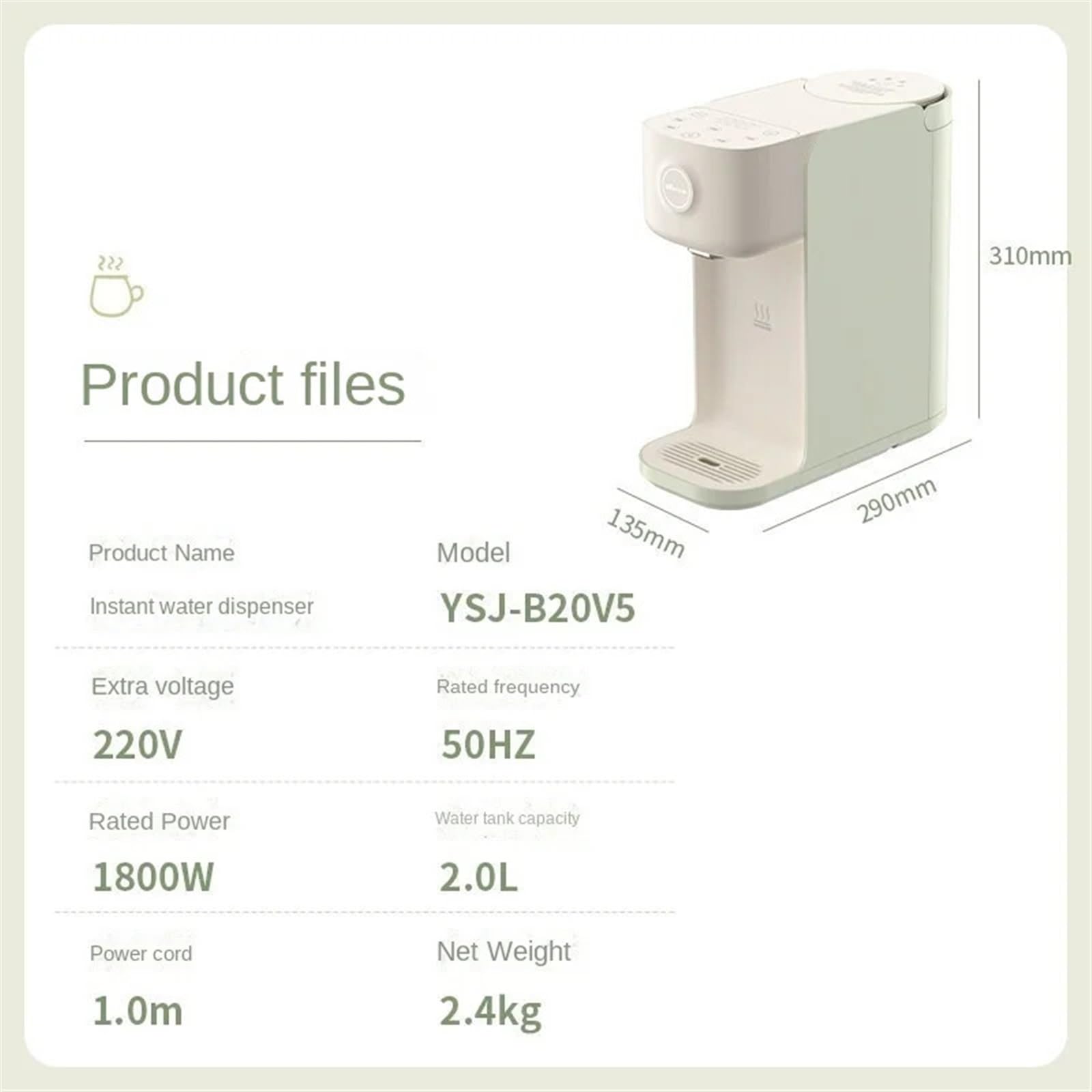 Instant Hot & Cold Desktop Water Dispenser with Mineral Filter - Home & Office Purified Drinking Water Solution for Direct Heating & Cooling