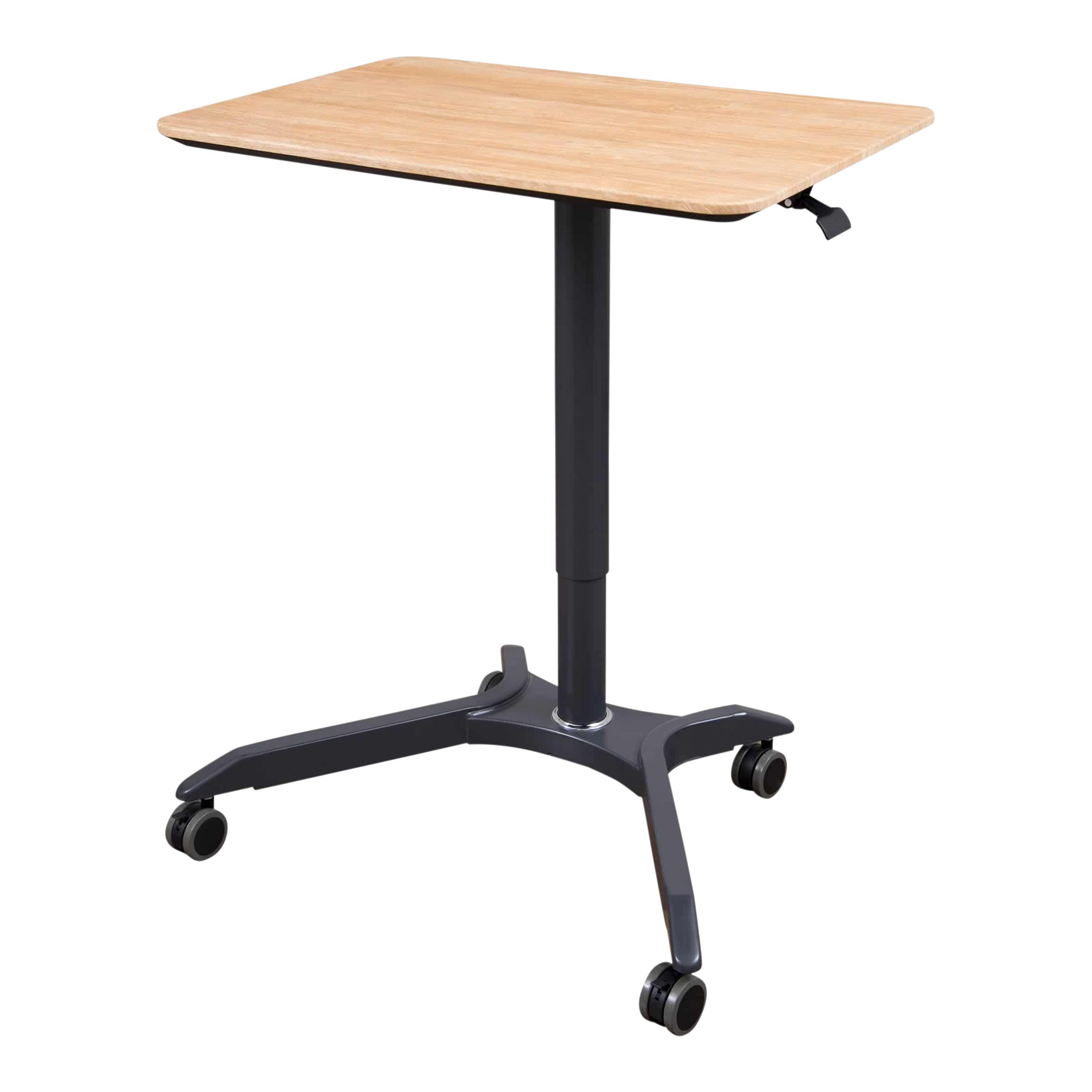 Adjustable Height Mobile Standing Desk Cart with Pneumatic Lift - 28
