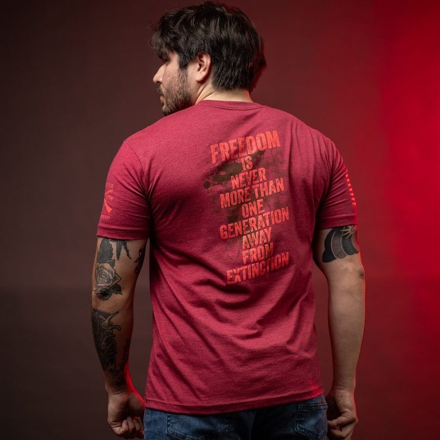 One Generation Away 2.0 T-Shirt - Premium Cotton Unisex Tee - Cardinal Red - Casual Streetwear & Patriotic Apparel for Everyday Wear