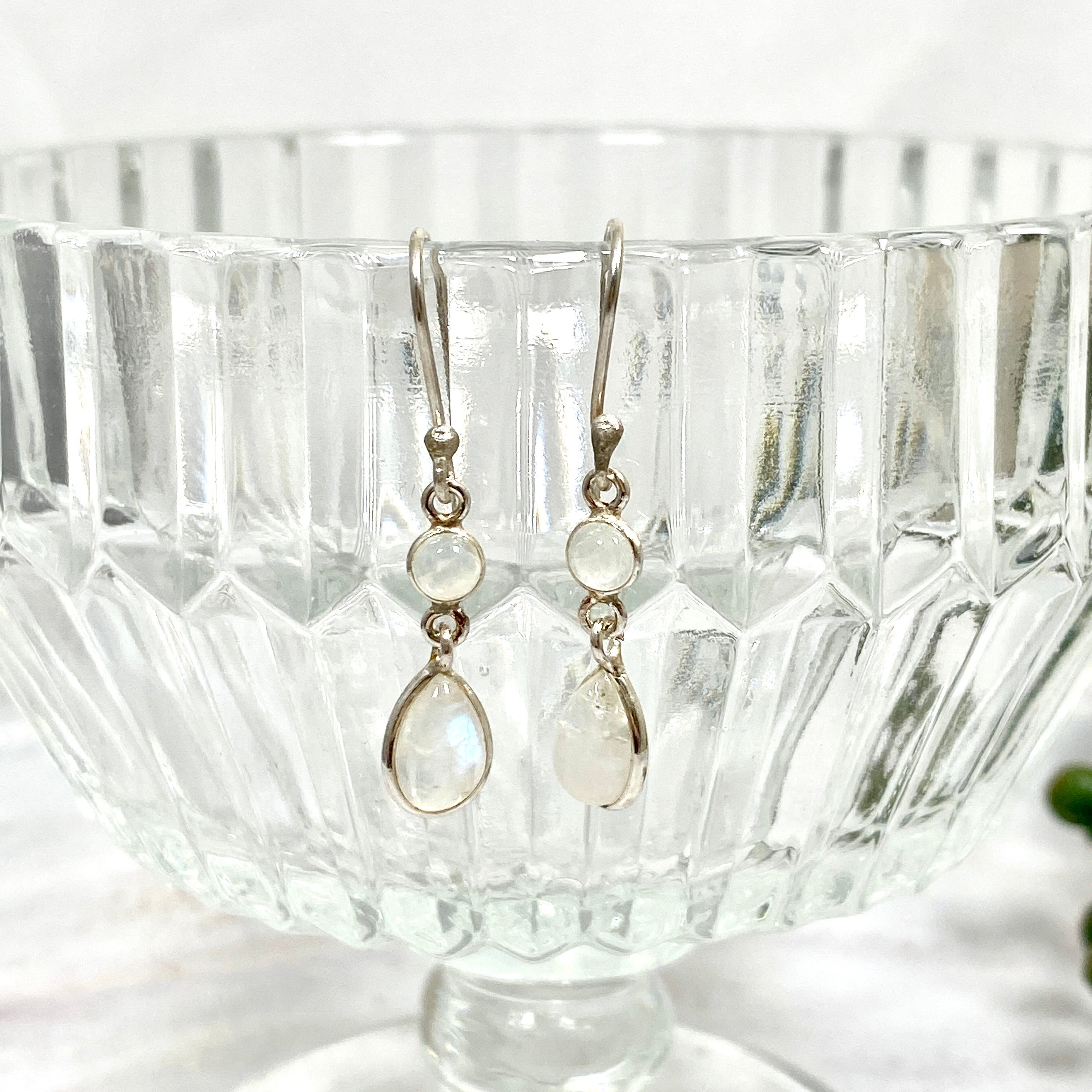 Rainbow Moonstone Teardrop Earrings for Women – Multi Stone Dangle Earrings – Elegant Boho Jewelry Gift for Birthday, Wedding & Party – KEGJ1199