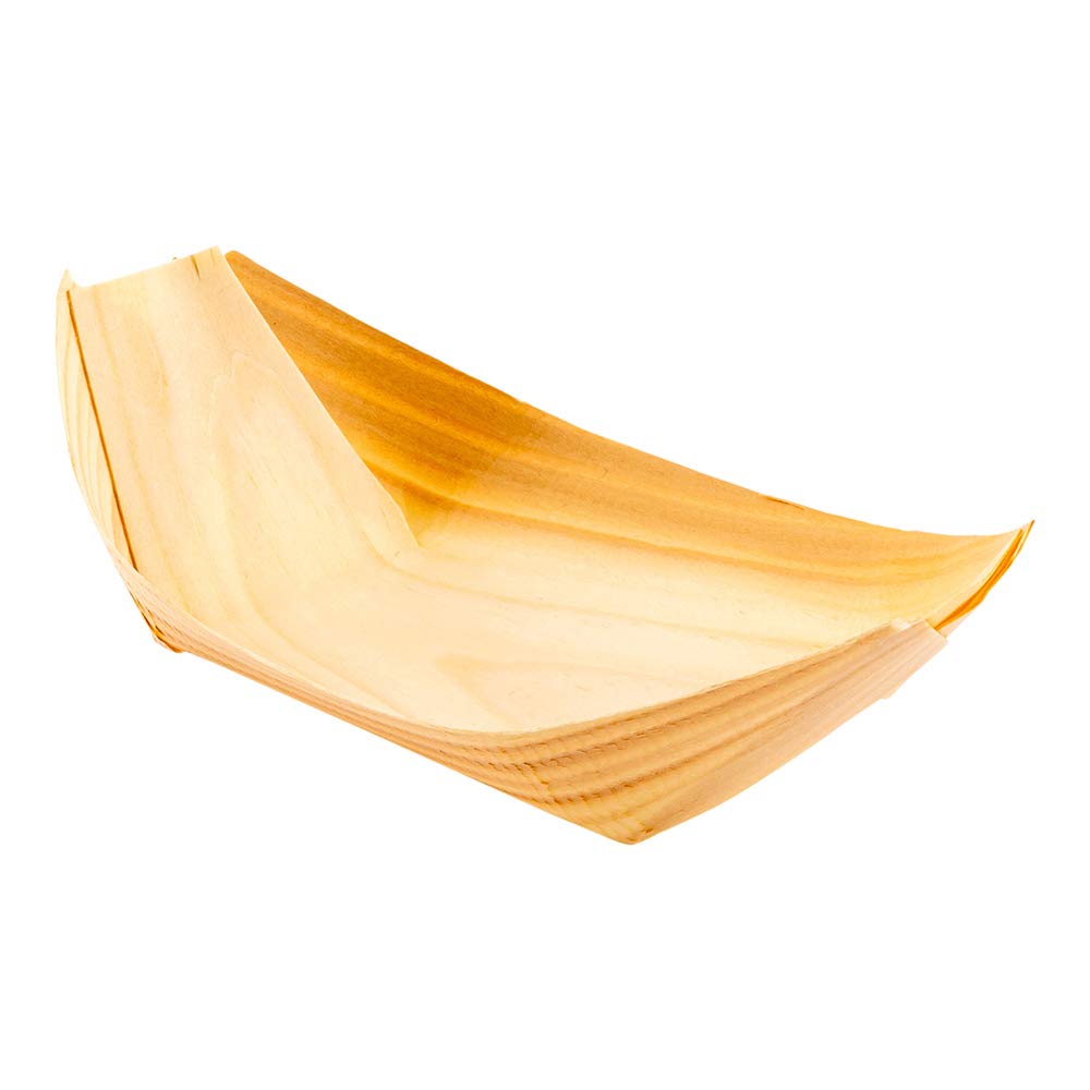Restaurantware 5.5 x 3.5 Inch Disposable Paper Food Boats - 200 Pack Heavy Duty Snack Containers for Appetizers, Treats, Nuts & Finger Foods | Perfect for Parties, Carnivals, Movie Nights & Food Service