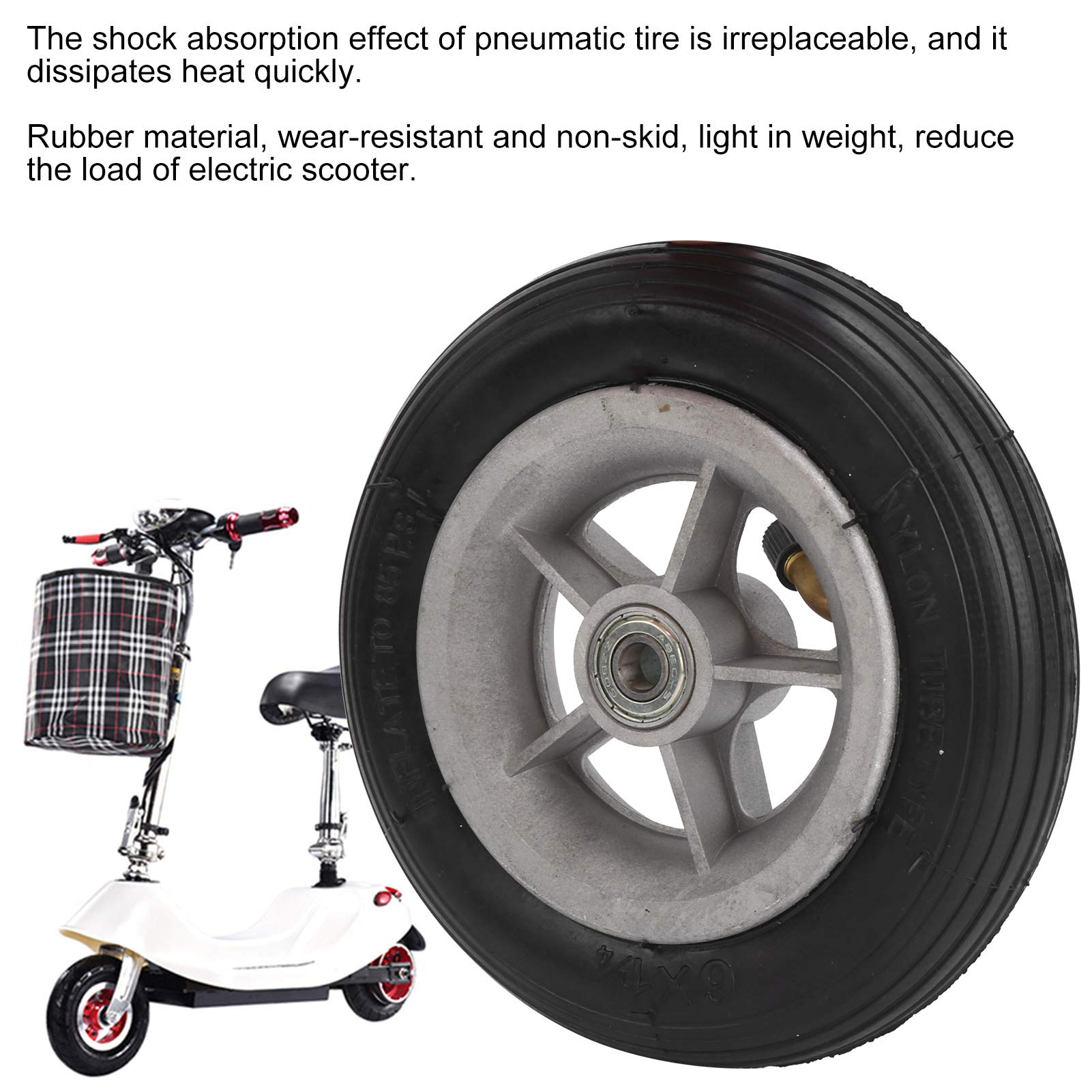 6x1.25 Inch Electric Scooter Replacement Tire - Durable 6