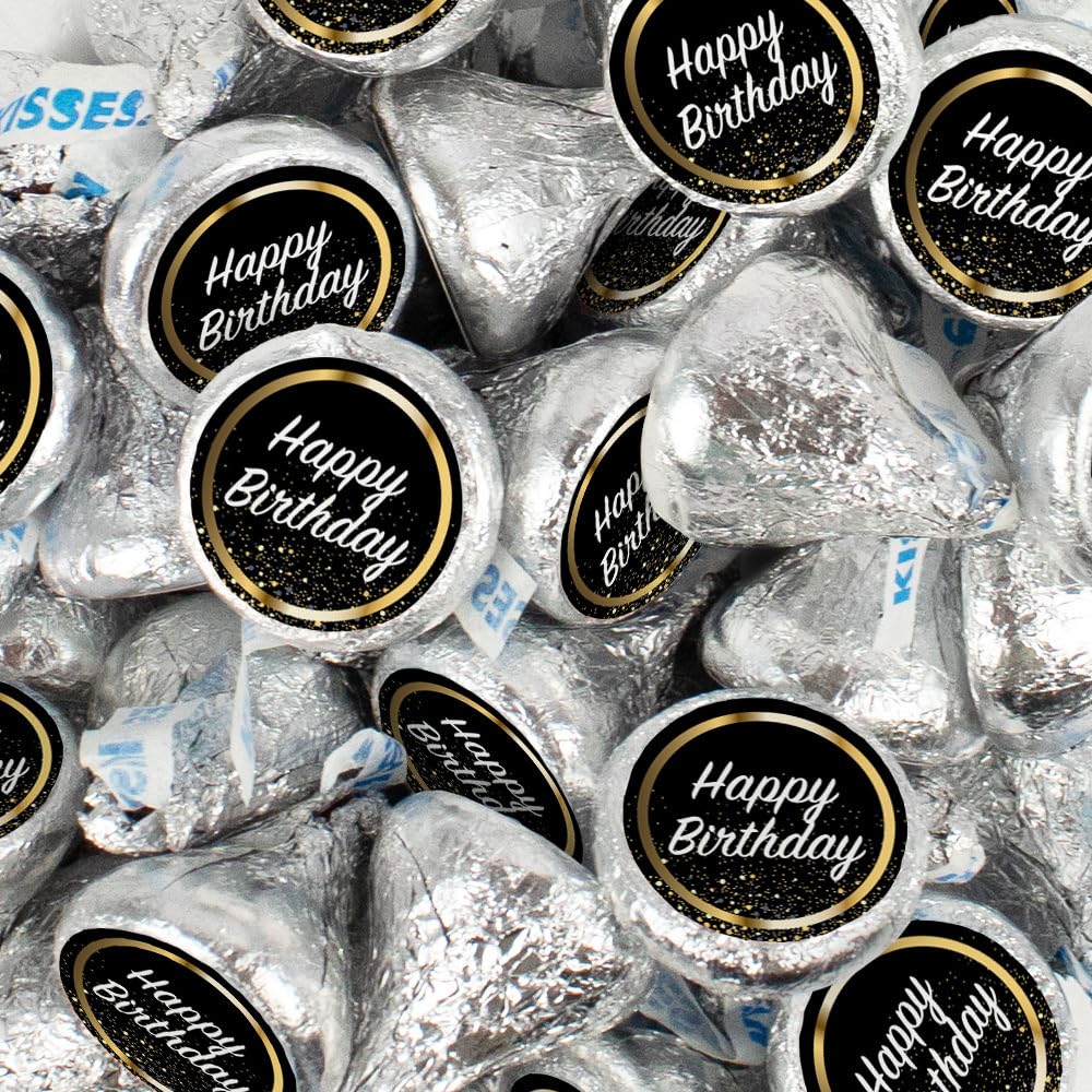 90 Pcs Happy Birthday Milk Chocolate Kisses - Bulk Party Favors (1 lb Bag) - No Assembly Required - Perfect for Birthday Parties, Baby Showers & Wedding Favors