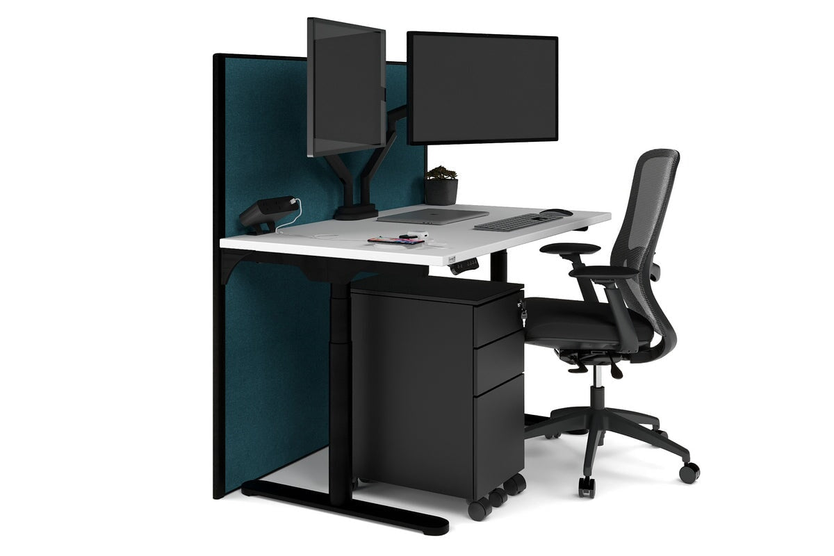 Flexi Premium Height Adjustable Single Workstation Desk - 1200L x 700W - Ergonomic Standing Desk for Home Office & Workspace